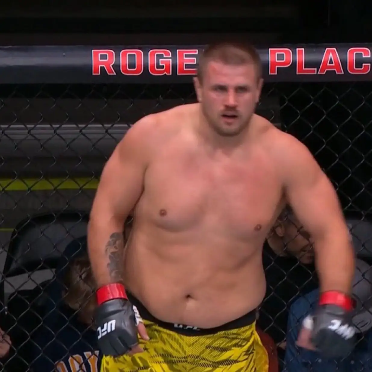 Alexander Romanov during his fight against Rodrigo Nascimento. Image: Getty 