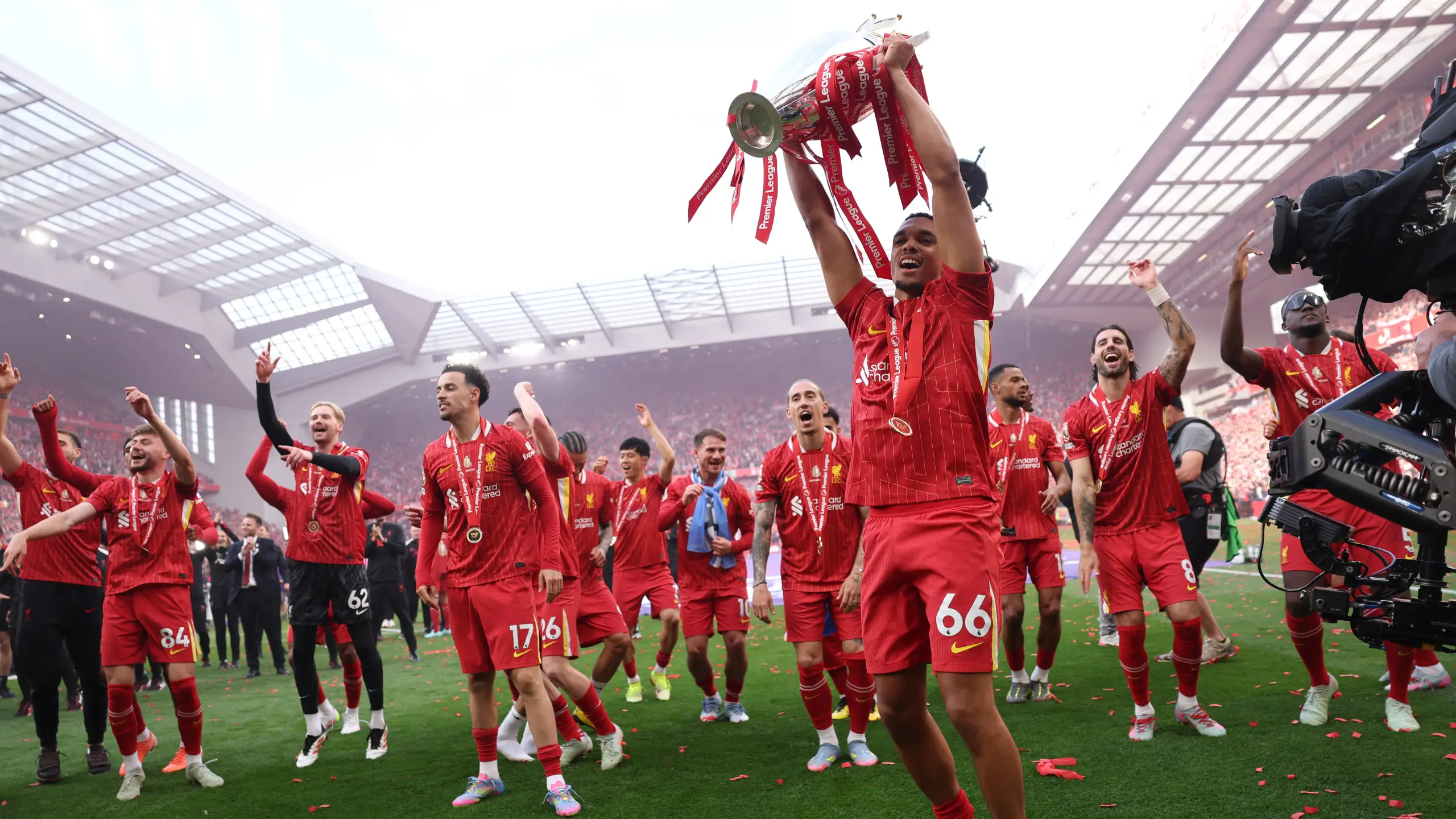 Liverpool fans think one player 'refused' to lift the Premier League trophy in front of the Kop and it's divided opinion