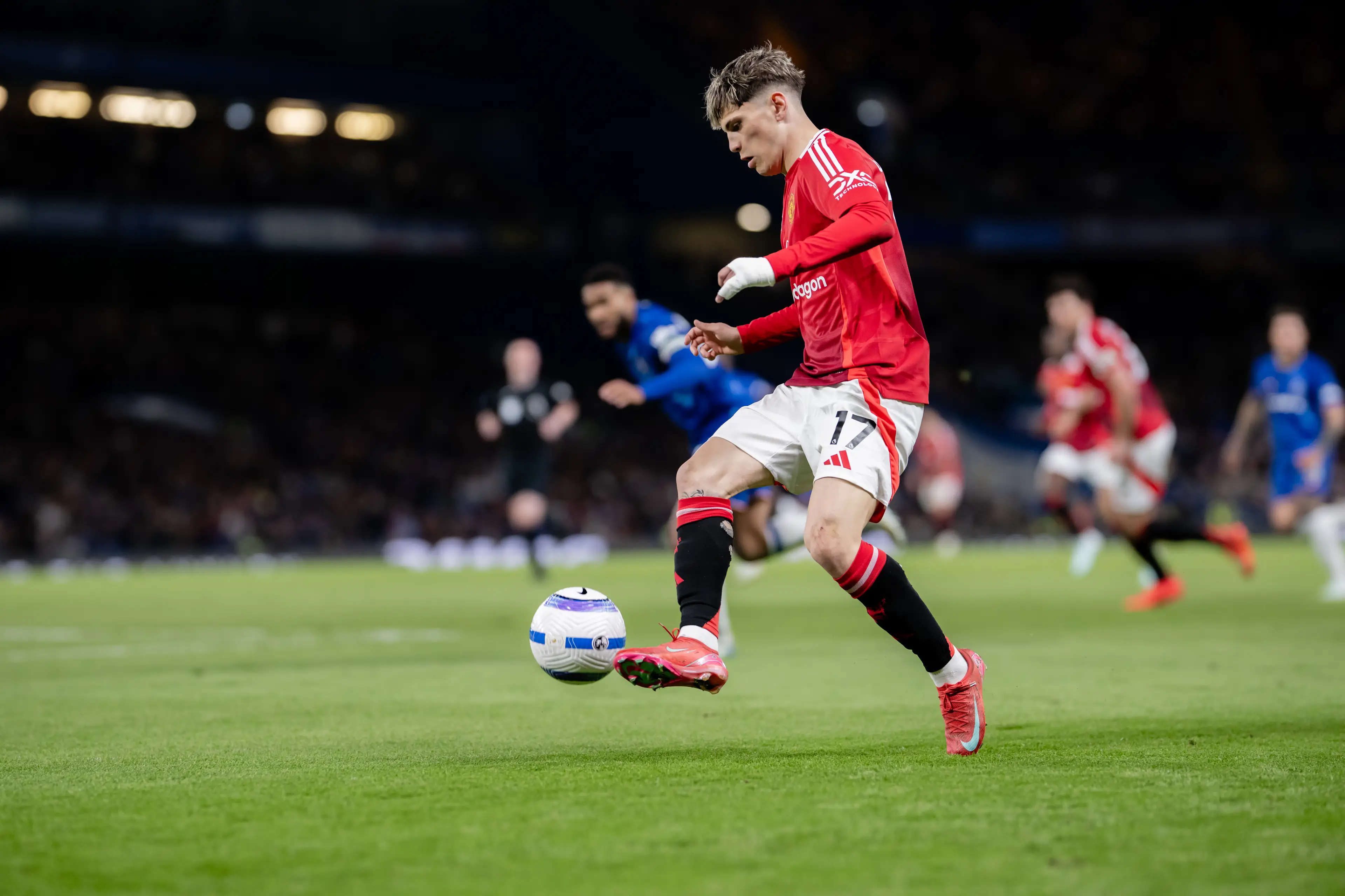 Alejandro Garnacho is on Chelsea's radar this summer. Image: Getty 