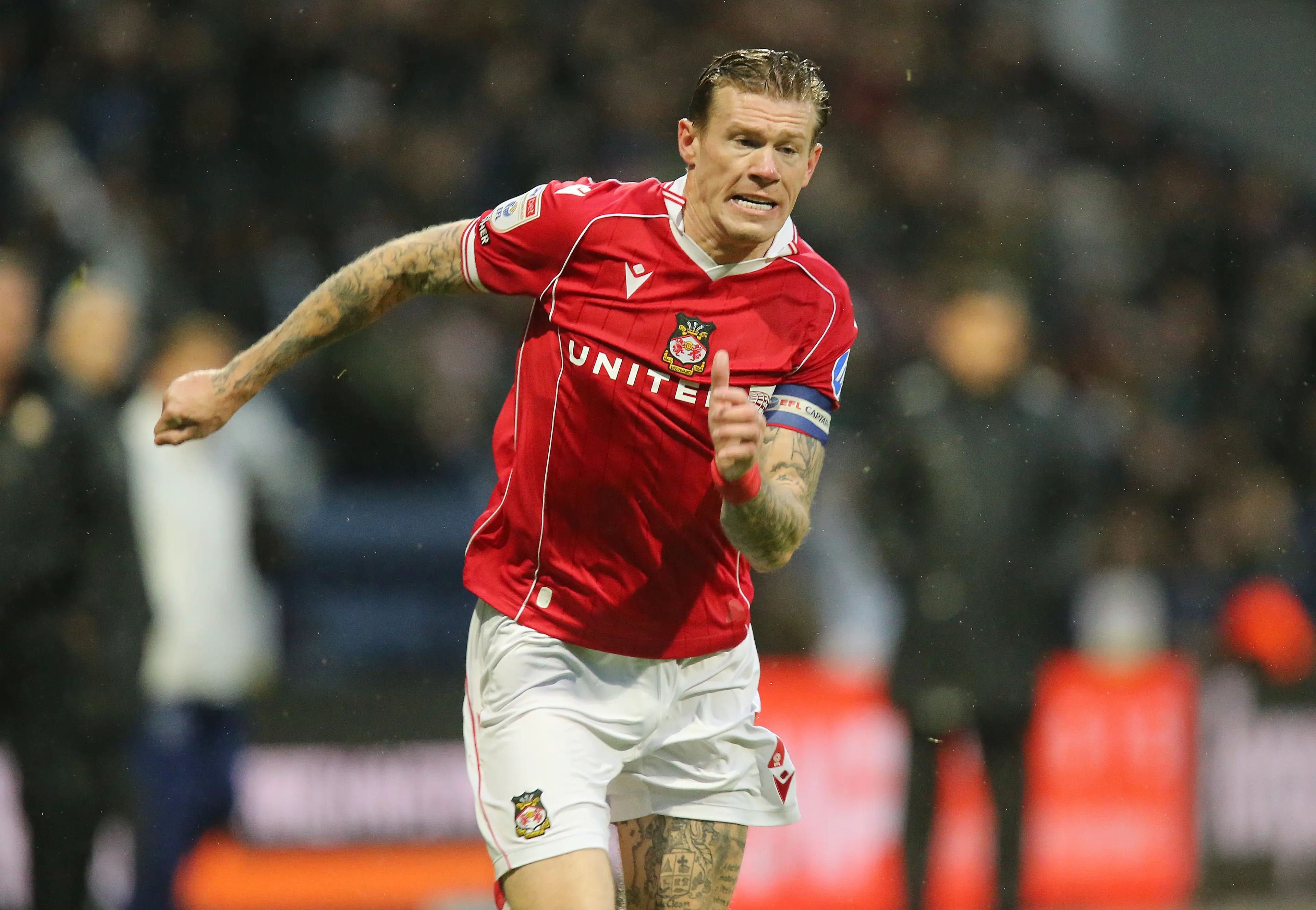James McClean in action for Wrexham. Image: Getty