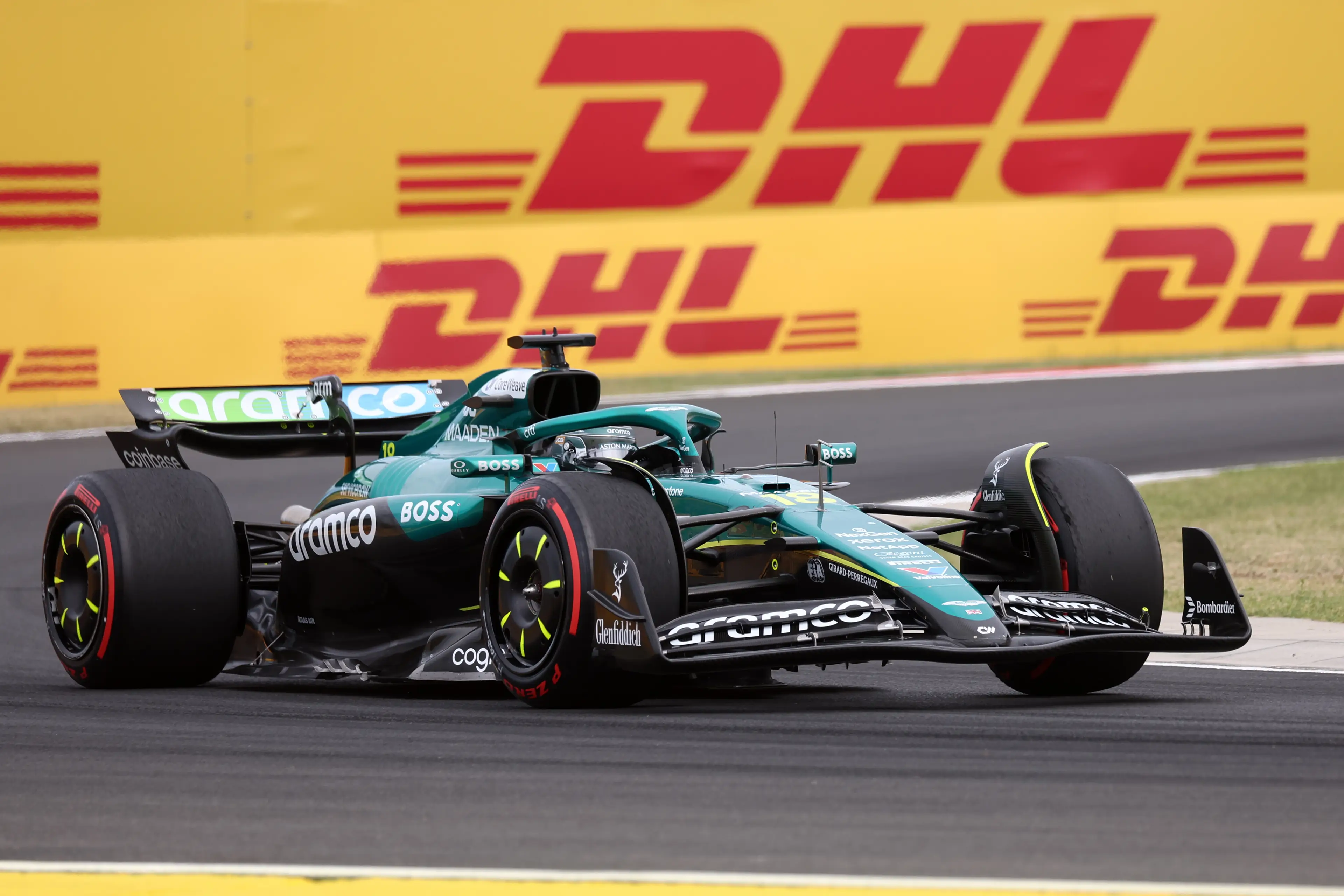 Aston Martin enjoyed a stellar weekend at the Hungarian Grand Prix. Image: Getty