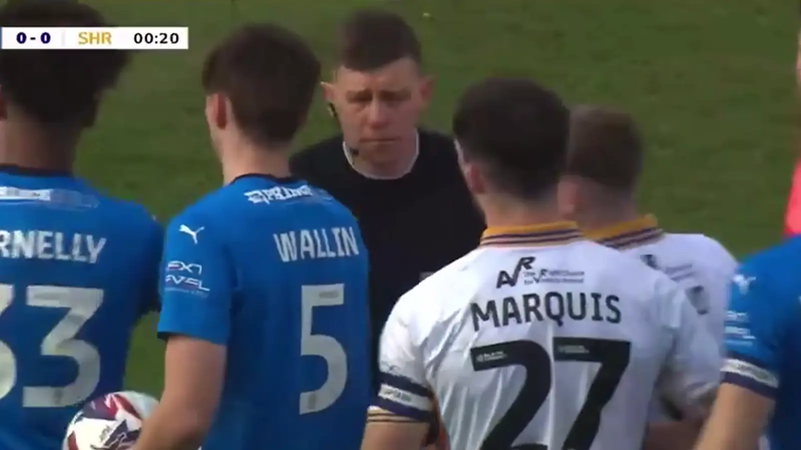 Shrewsbury captain John Marquis sent off after just 13 seconds as he receives joint-fastest red card in English professional football 