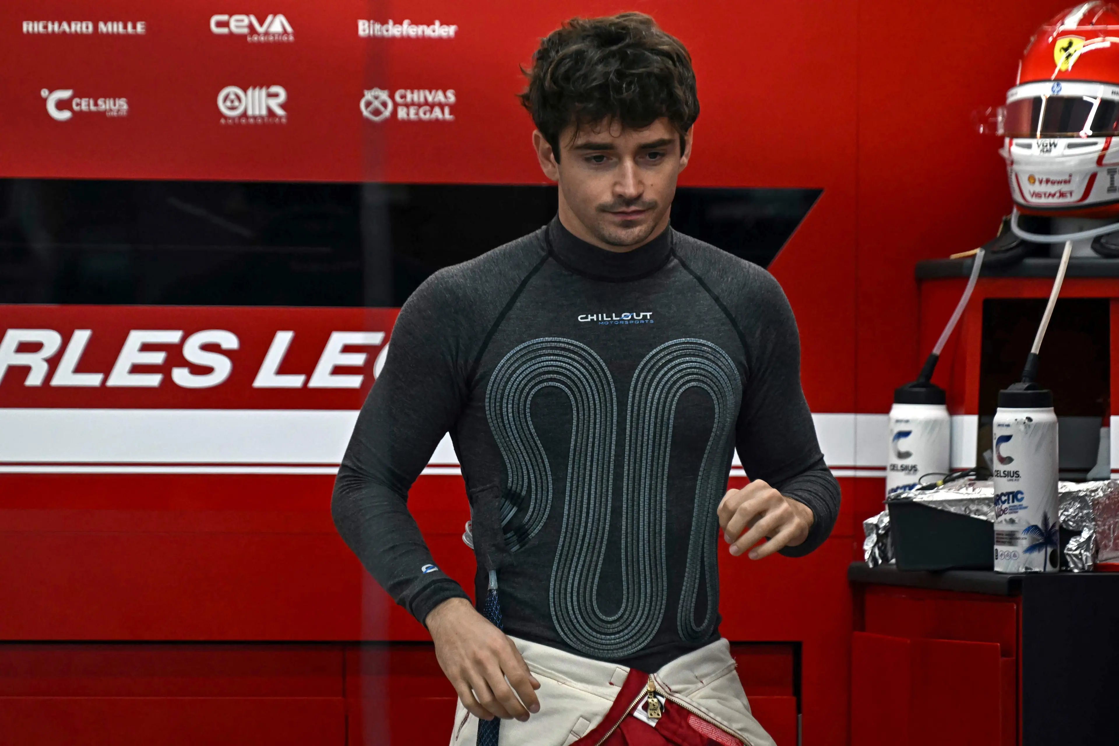 Charles Leclerc used the cooling vest in practice. Image: Getty