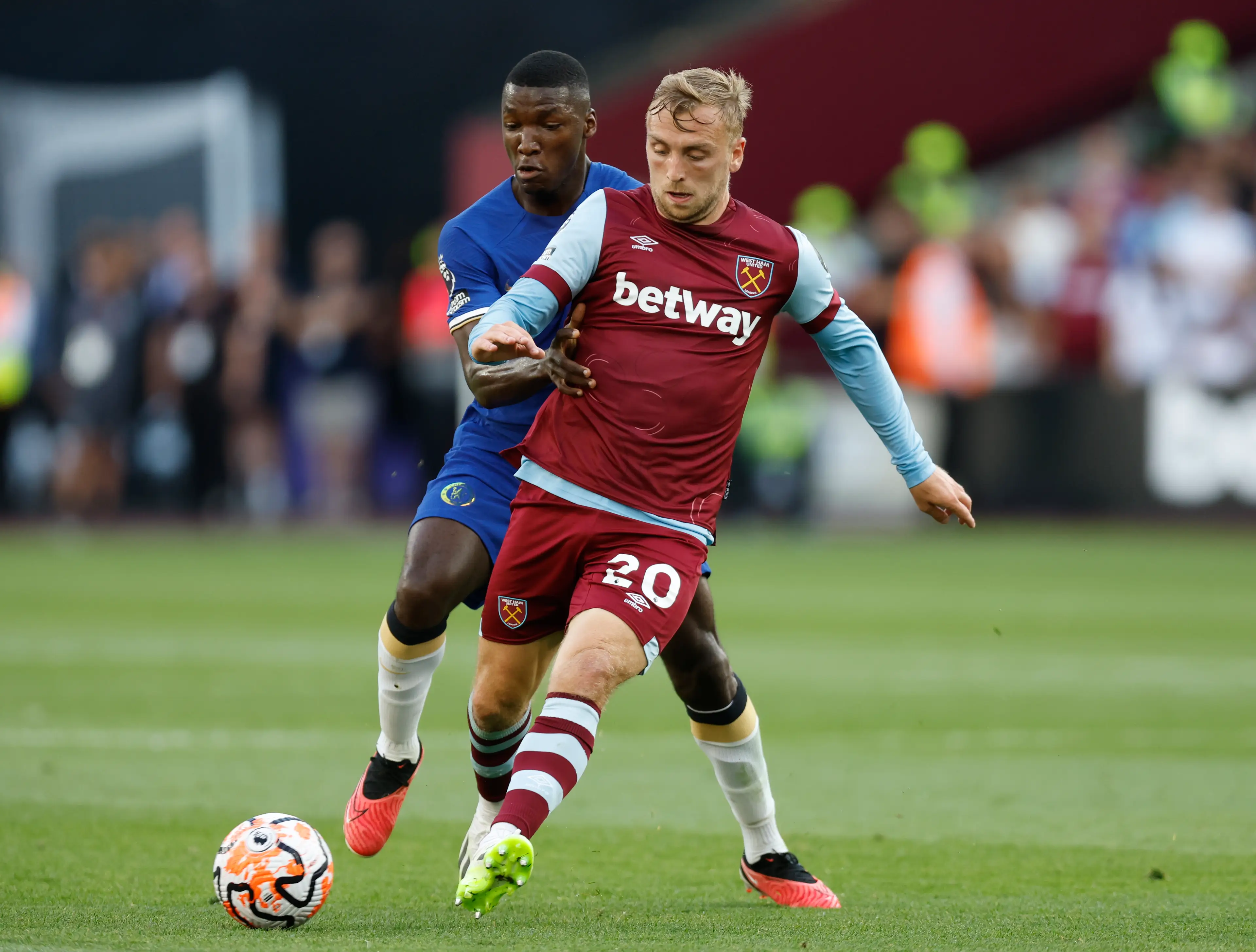 Jarrod Bowen in action for West Ham United. Image: Getty