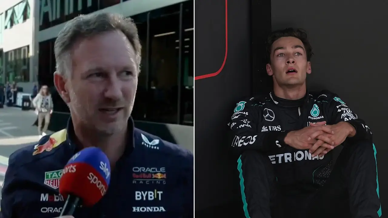 Christian Horner points out where Mercedes made 'mistake' before George Russell disqualification at Belgian GP