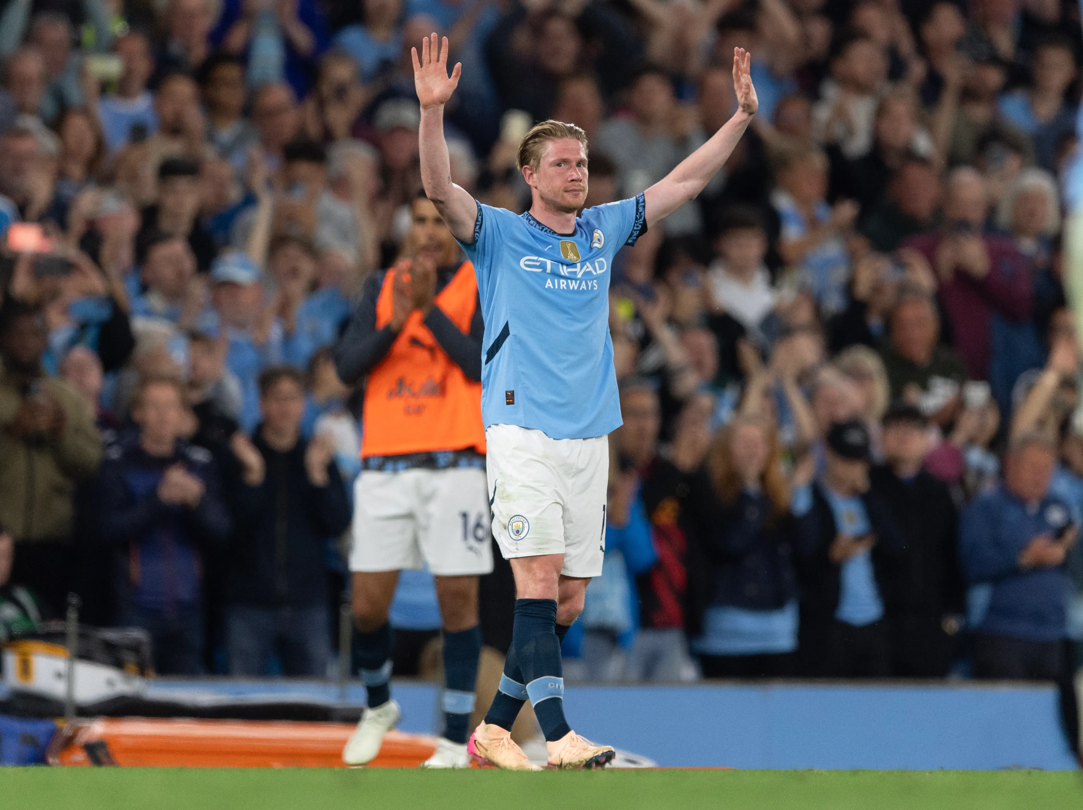 Kevin De Bruyne has played his final home game for Manchester City. Image: Getty