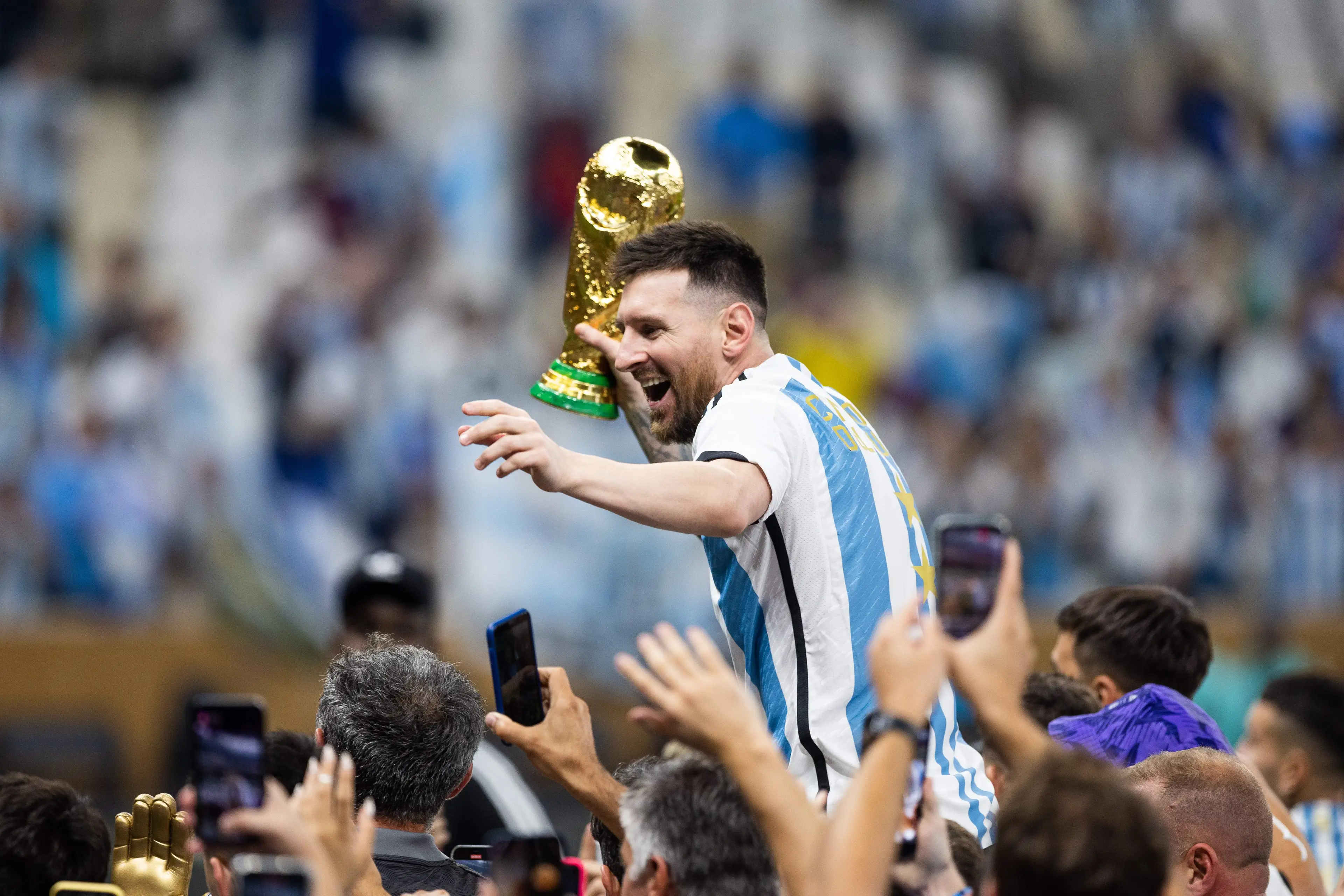 Lionel Messi completed football with a World Cup win in 2022. Image: Getty