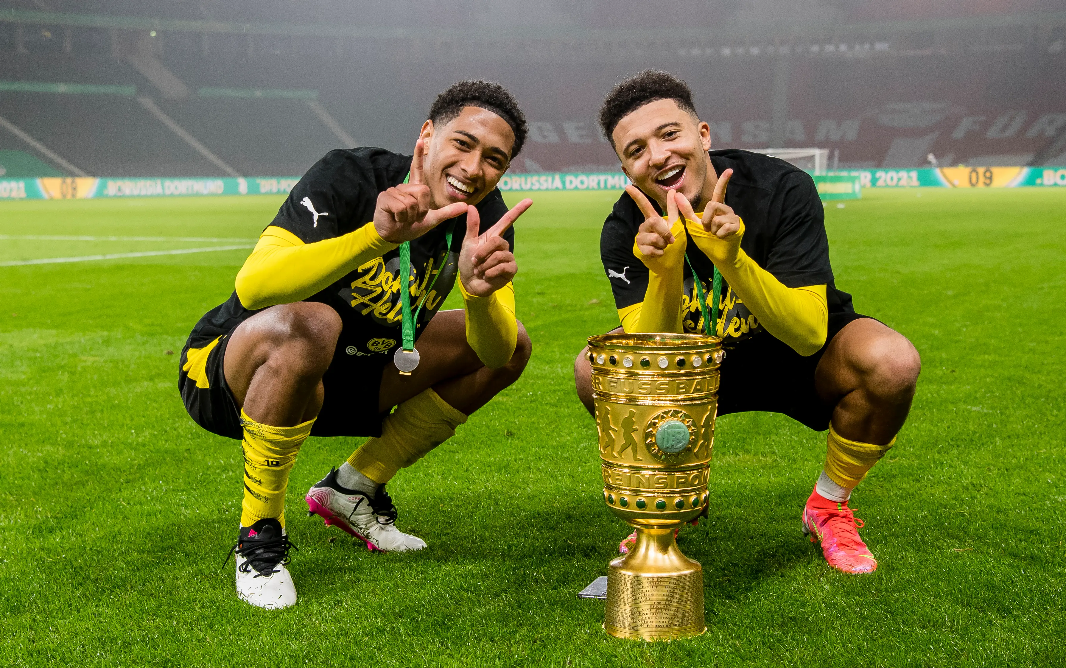 Jude Bellingham played with Jadon Sancho at Borussia Dortmund. Image: Getty
