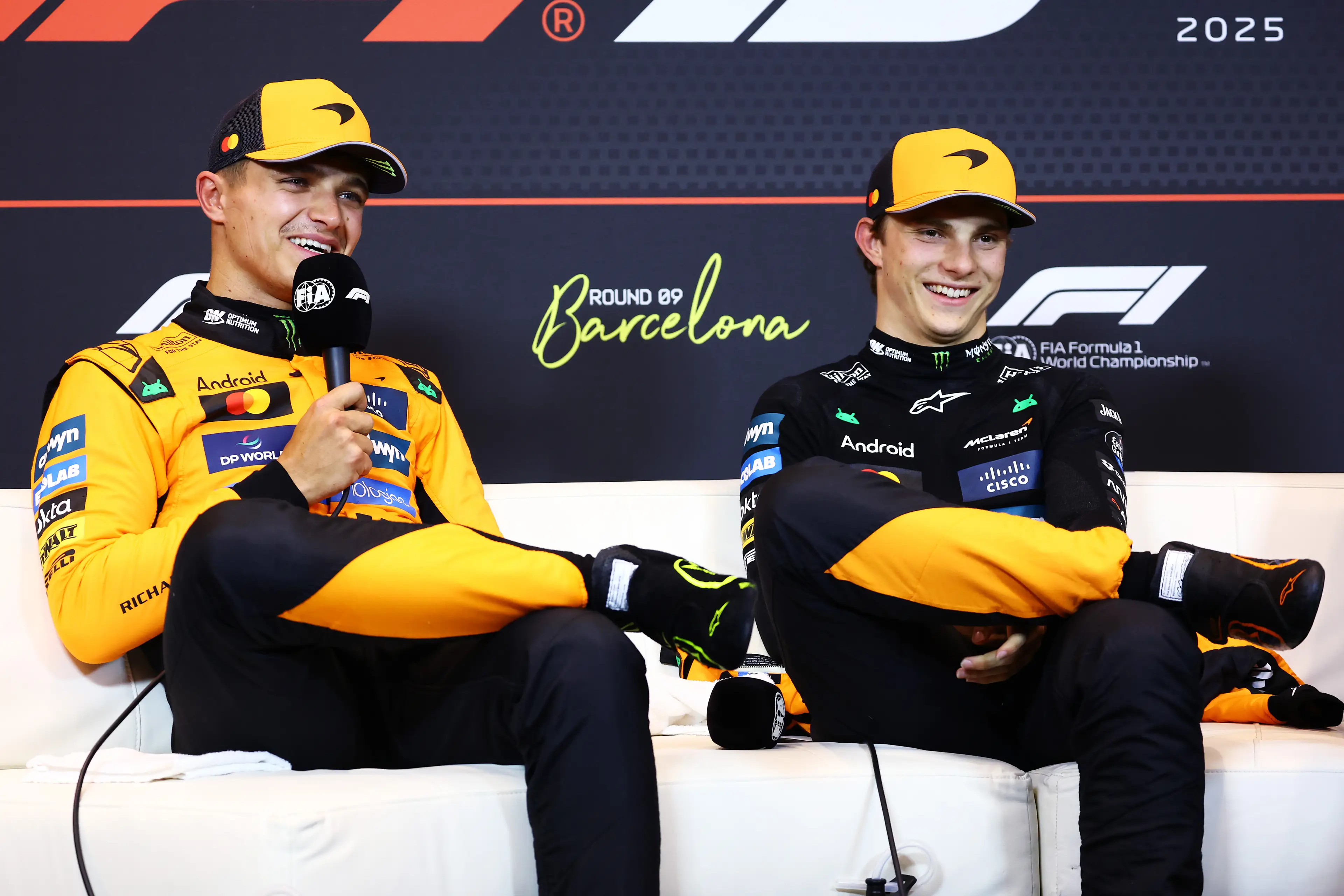 Mclaren drivers Oscar Piastri and Lando Norris.