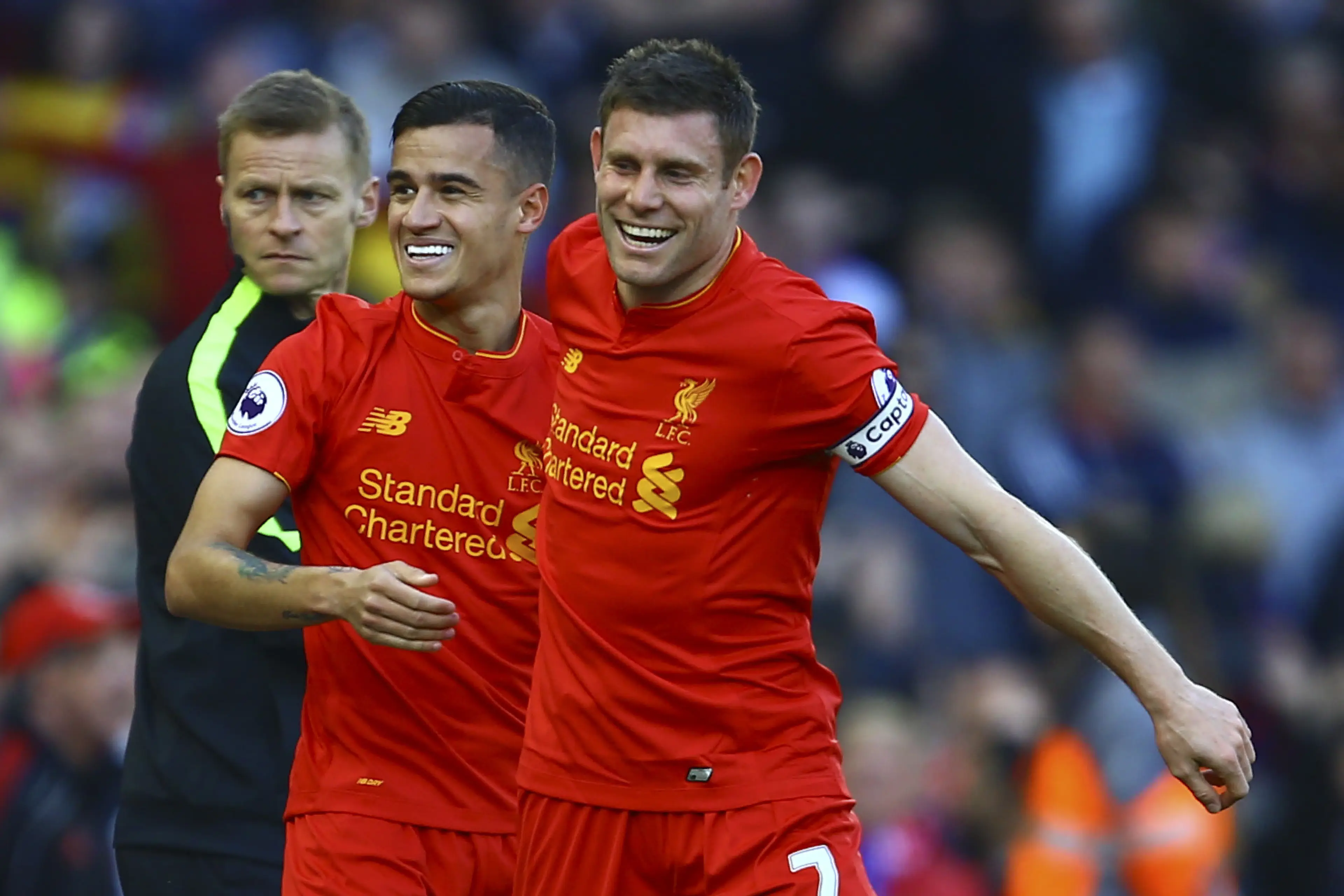 Milner and Coutinho played together at Liverpool. Image credit: Getty
