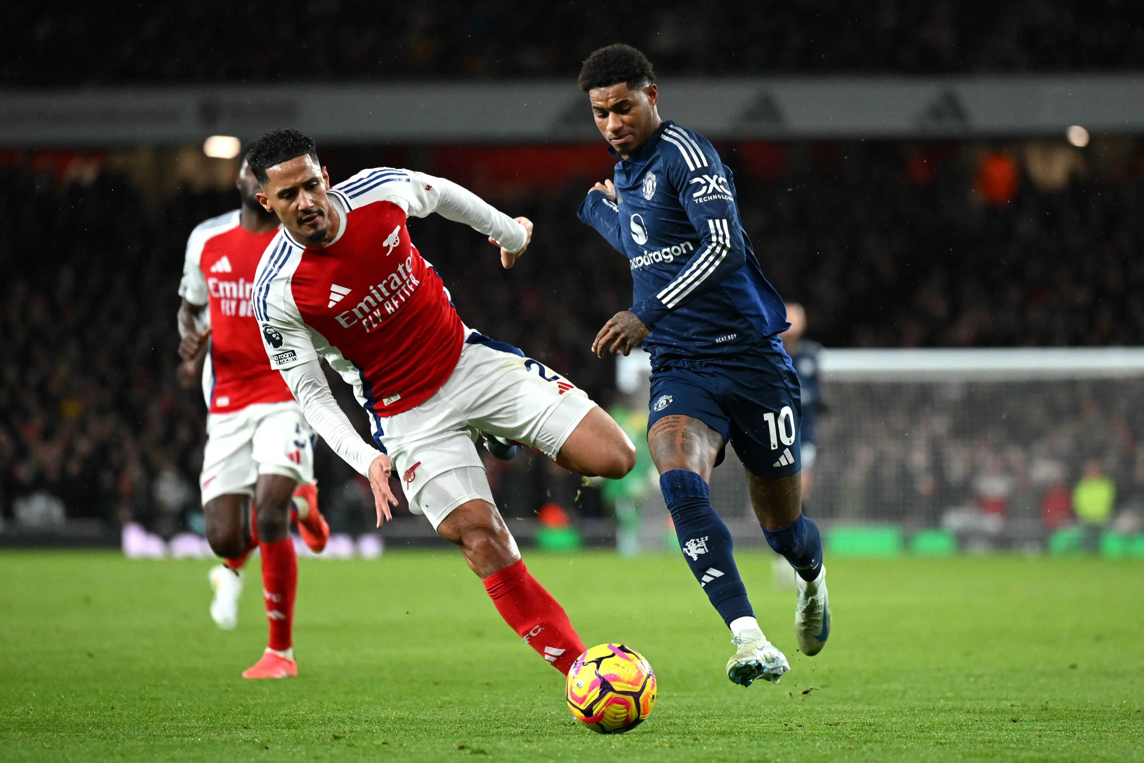Marcus Rashford struggled against Arsenal. Image: Getty
