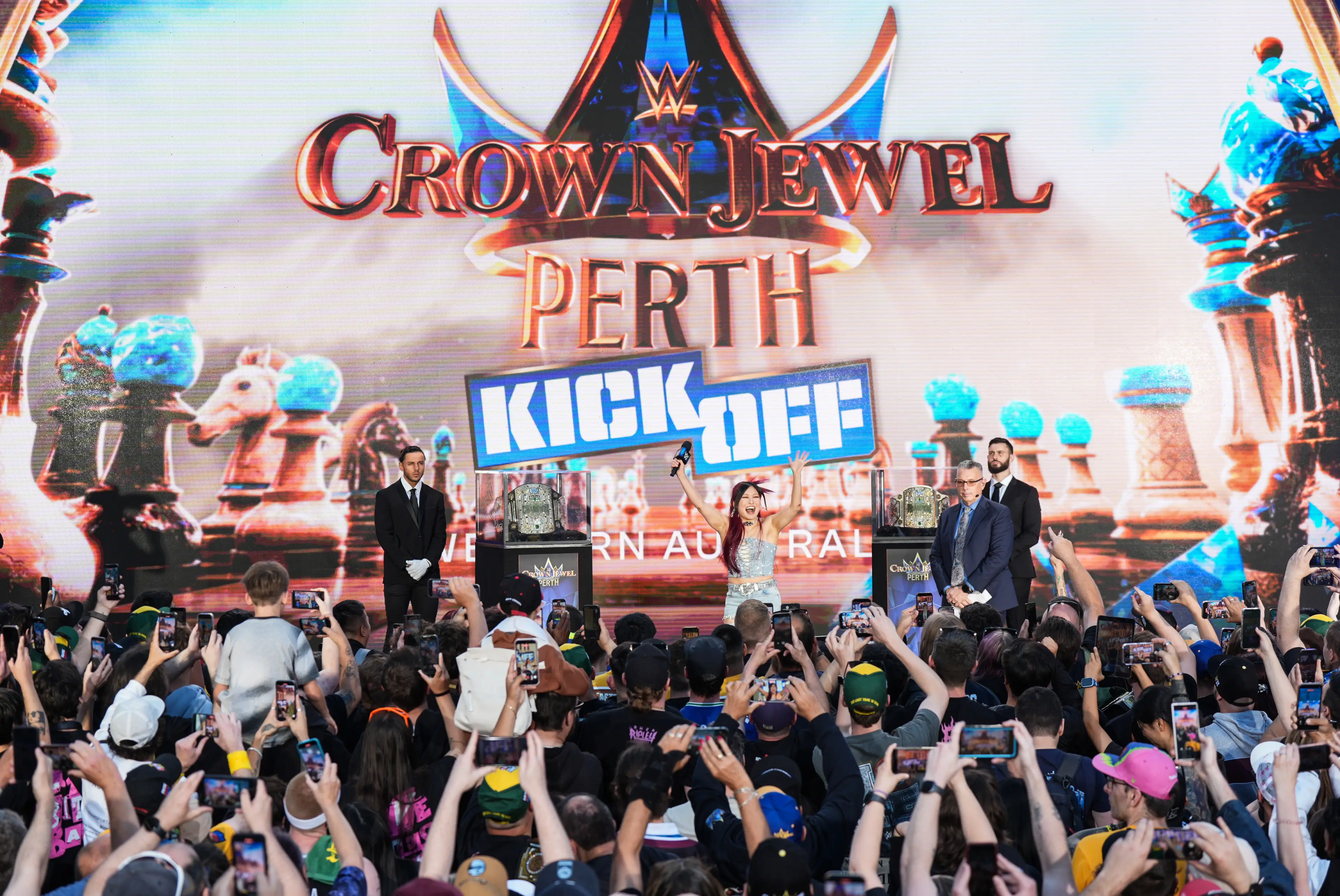 Crown Jewel kickoff in Perth. Image: WWE / Contributor via Getty