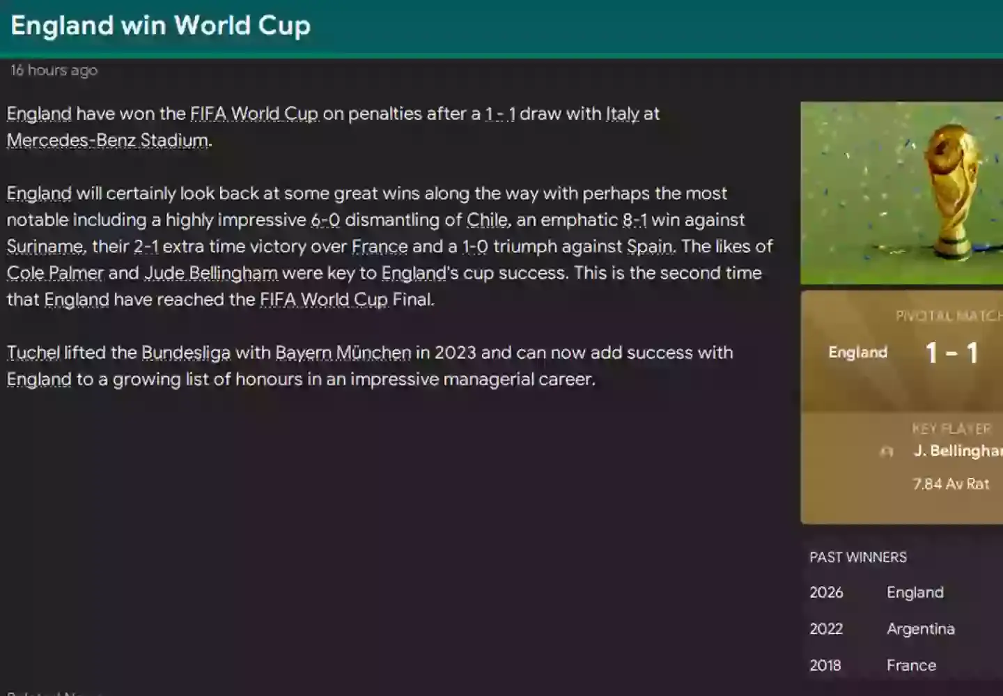 Image: Sports Interactive / Football Manager