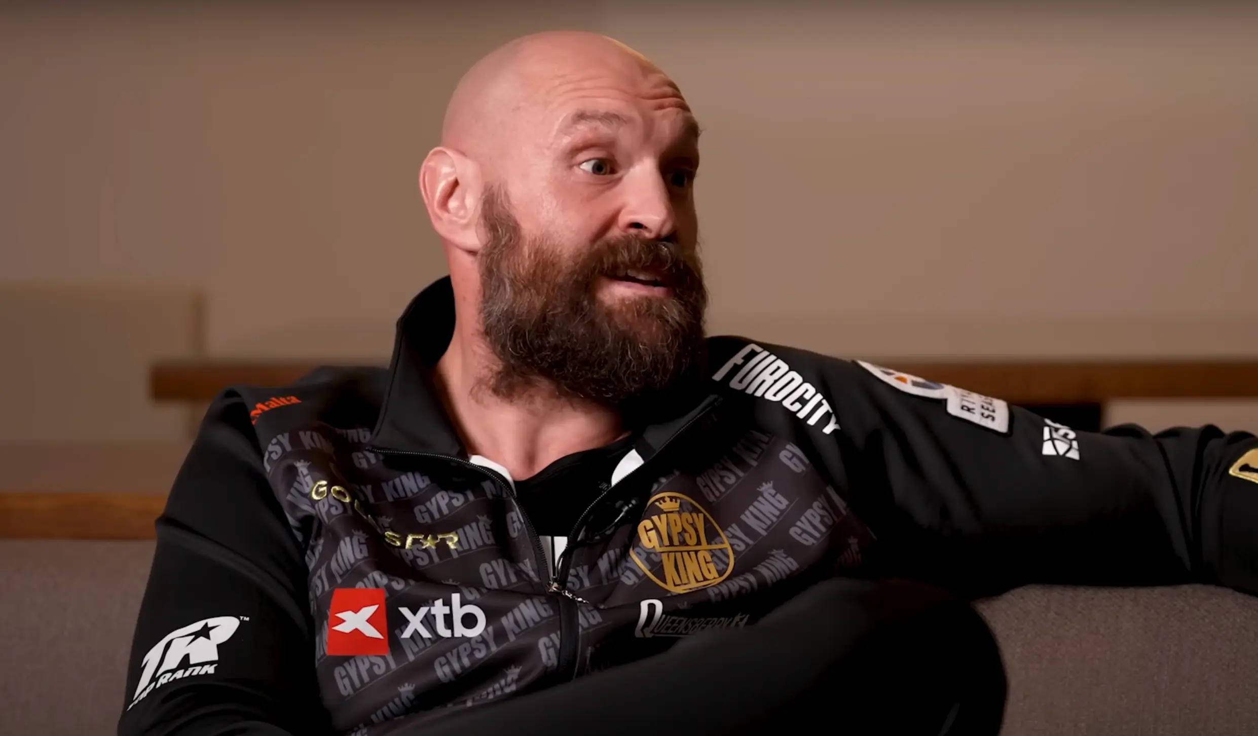 Fury sported a lengthy beard during a recent interview. Image credit: YouTube/Frank Warren's Queensberry Promotion