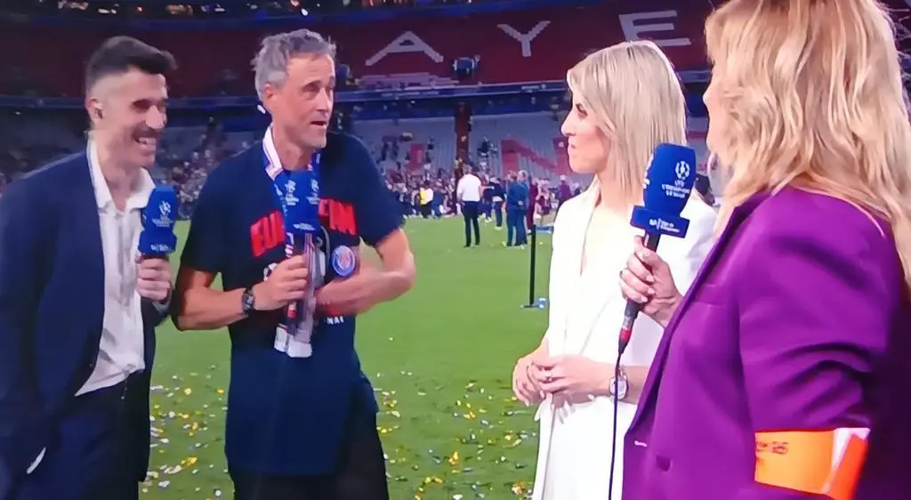 Luis Enrique was involved in an awkward reunion with a journalist. X/@RadioestadioN