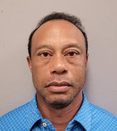 Tiger Woods' mugshot after his DUI arrest (Image: Getty)