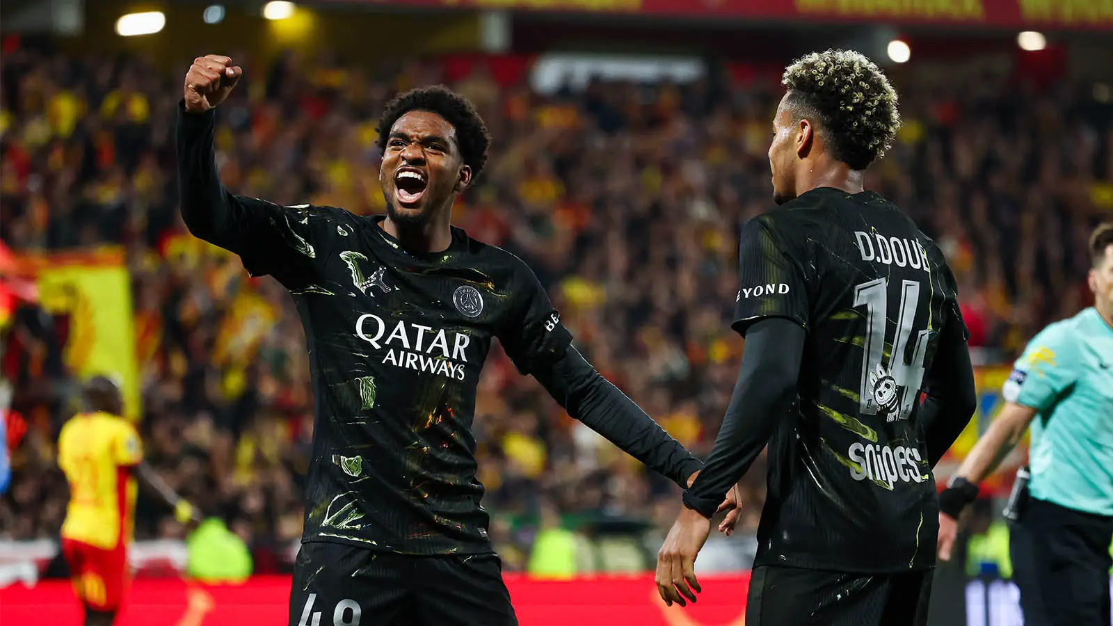 Ibrahim Mbaye celebrates after scoring for PSG (Image: Getty)