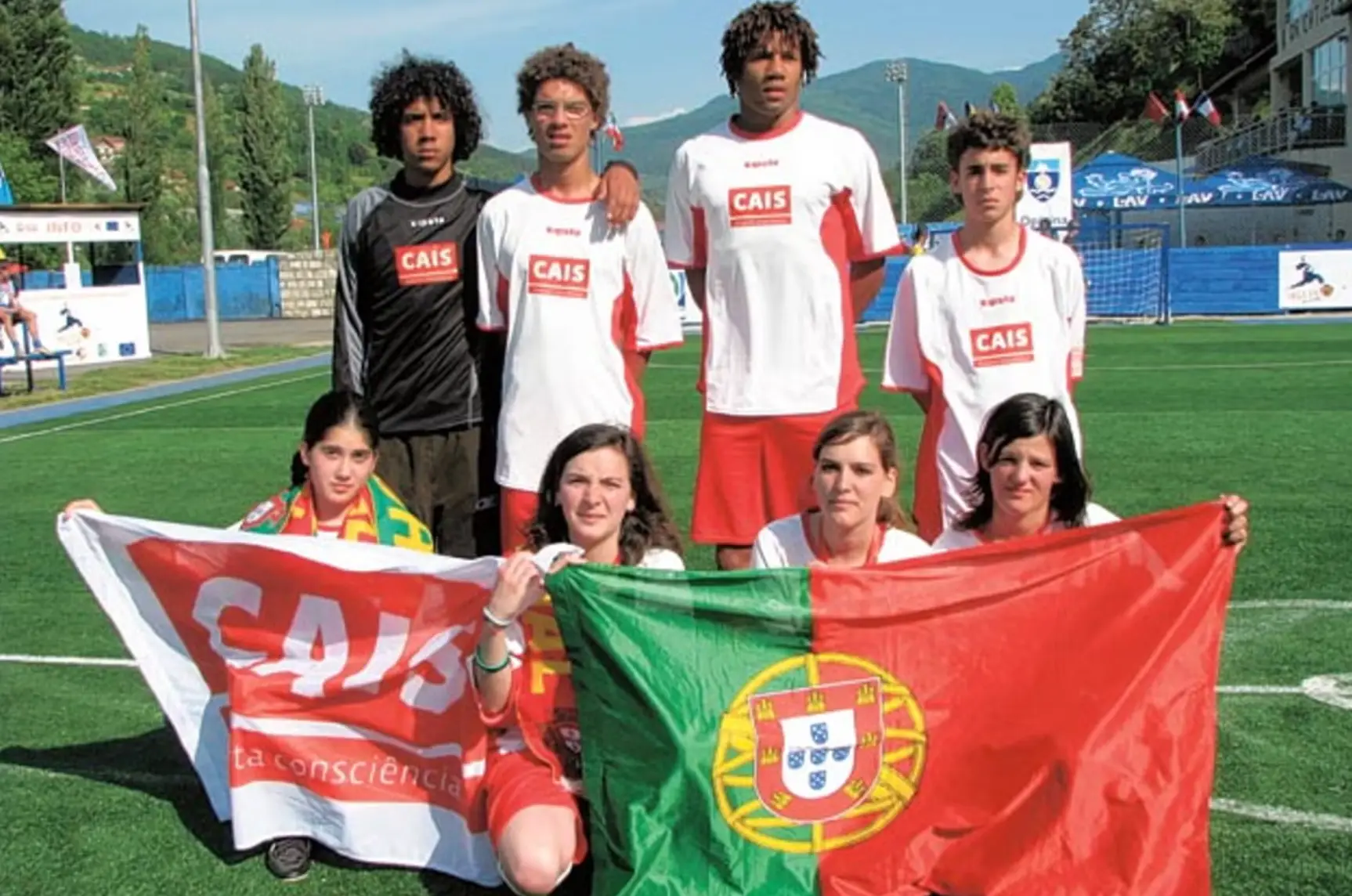 Bebe played for homelessness charity CAIS at the European Street Football Festival. Image credit: AP