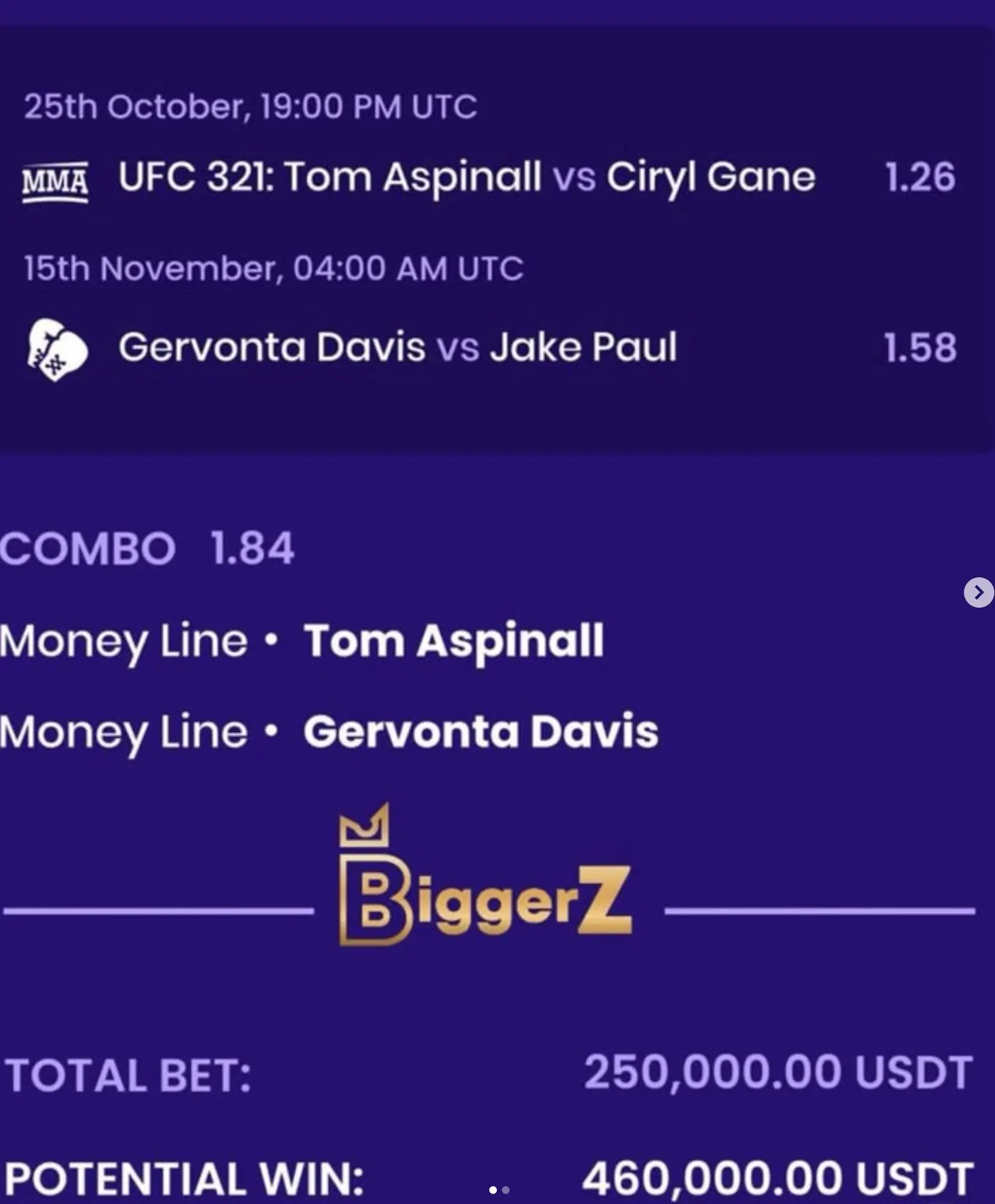 Cardi B is backing Tom Aspinall and Gervonta Davis to win their fights against Ciryl Gane and Jake Paul respectively. Image: Cardi B/Instagram