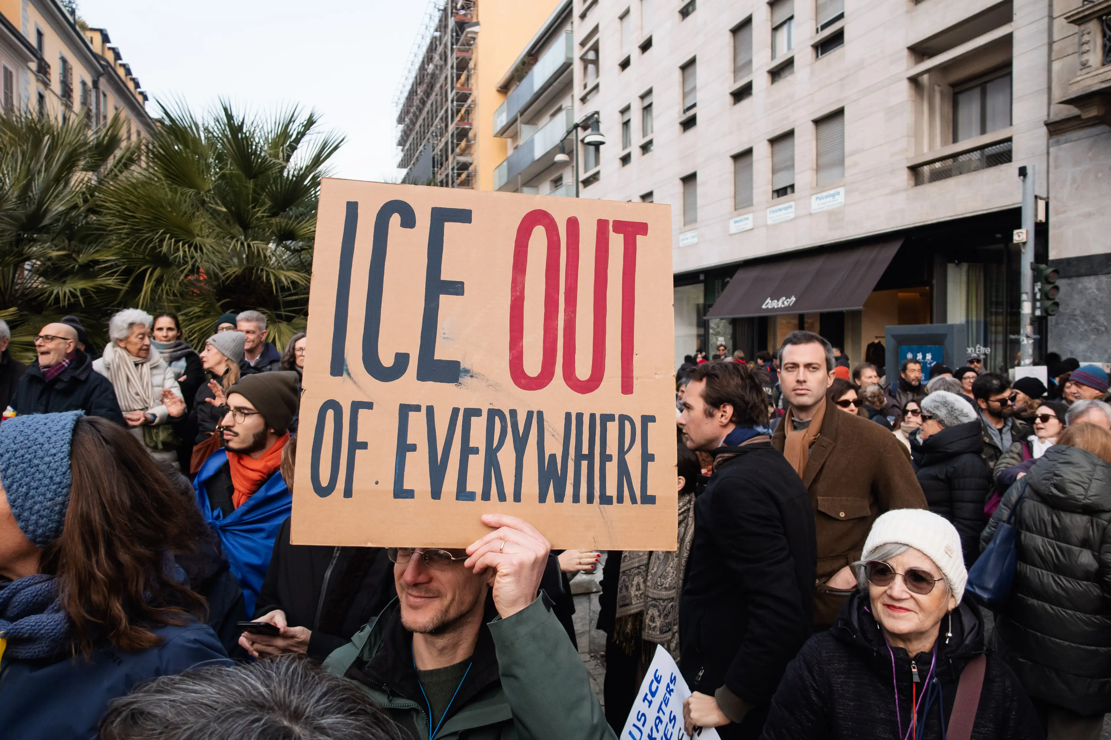 There have been anti-ICE protests in Milan. Image: Getty