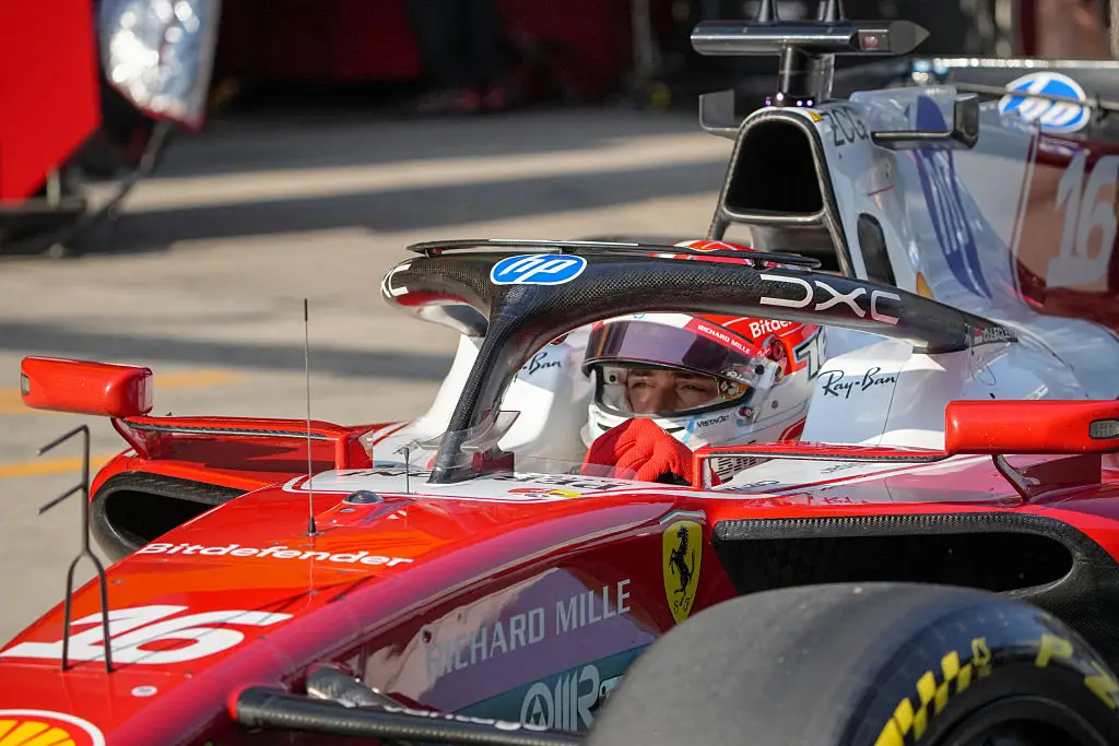 The halo winglets visible on Charles Leclerc's Ferrari (credit: getty)