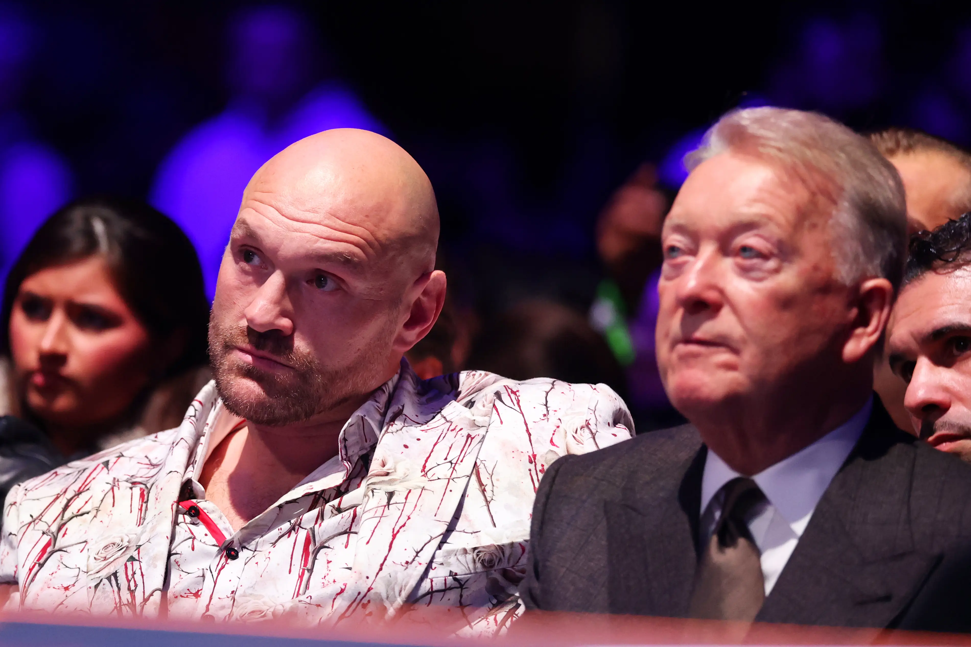 Tyson Fury with Frank Warren at the Fabio Wardley vs. Joseph Parker fight in October. Image: Getty 
