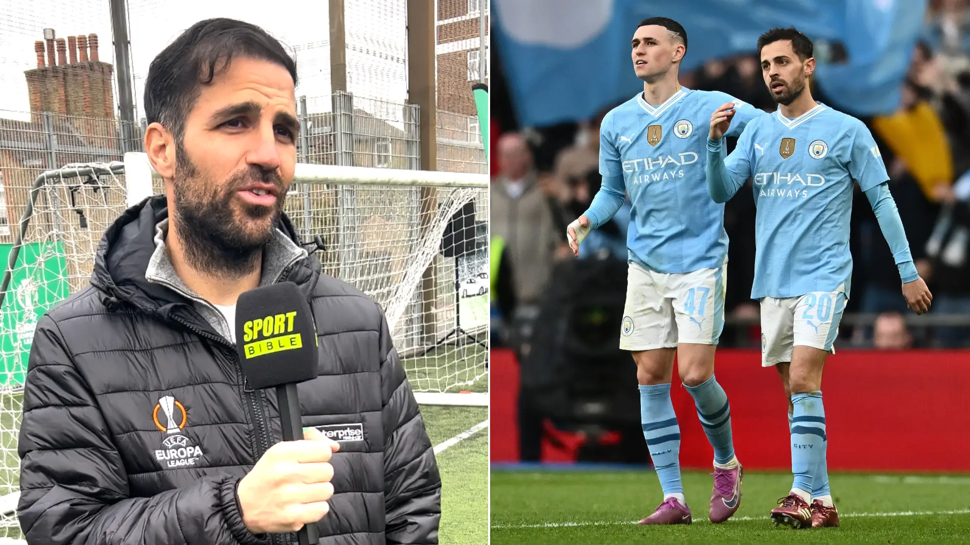 Cesc Fabregas names one Arsenal player and three Man City stars in his dream six-a-side team