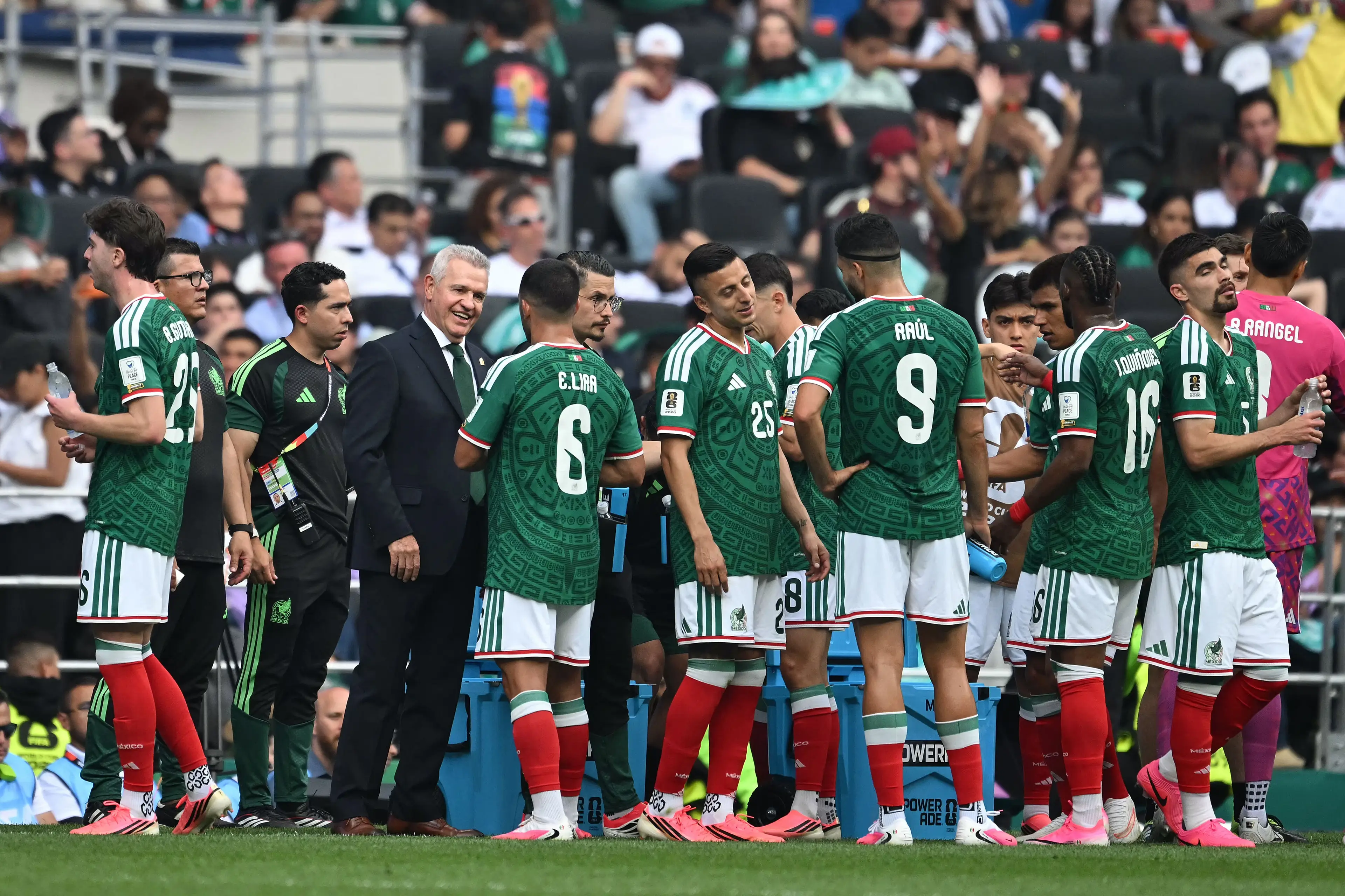 The hydration breaks are a new feature of the World Cup. Image: Getty