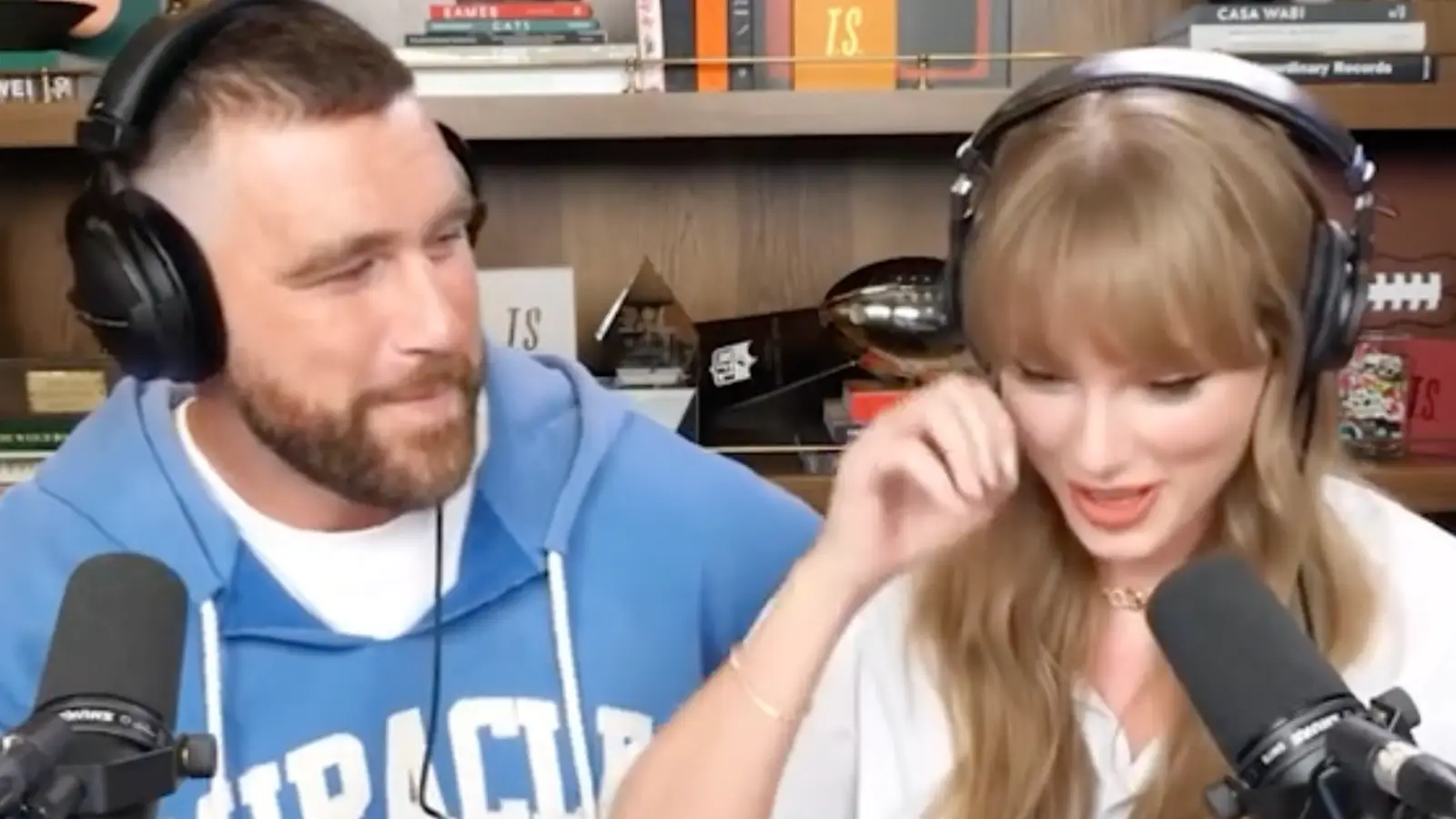Taylor Swift breaks down in tears on Travis Kelce podcast as NFL star makes emotional admission