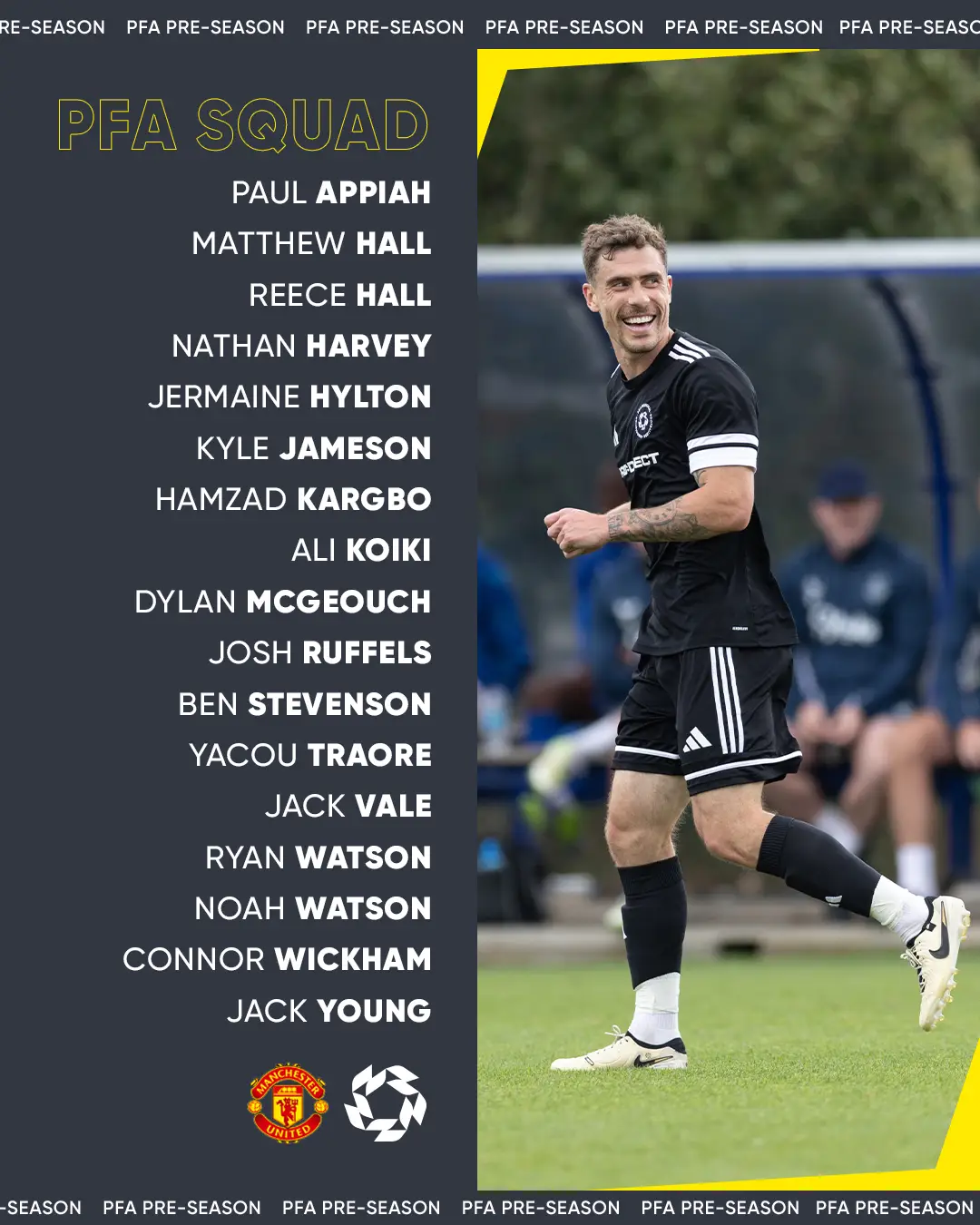 17 free agents travelled to Carrington to face Man Utd under-21s. Image credit: PFA