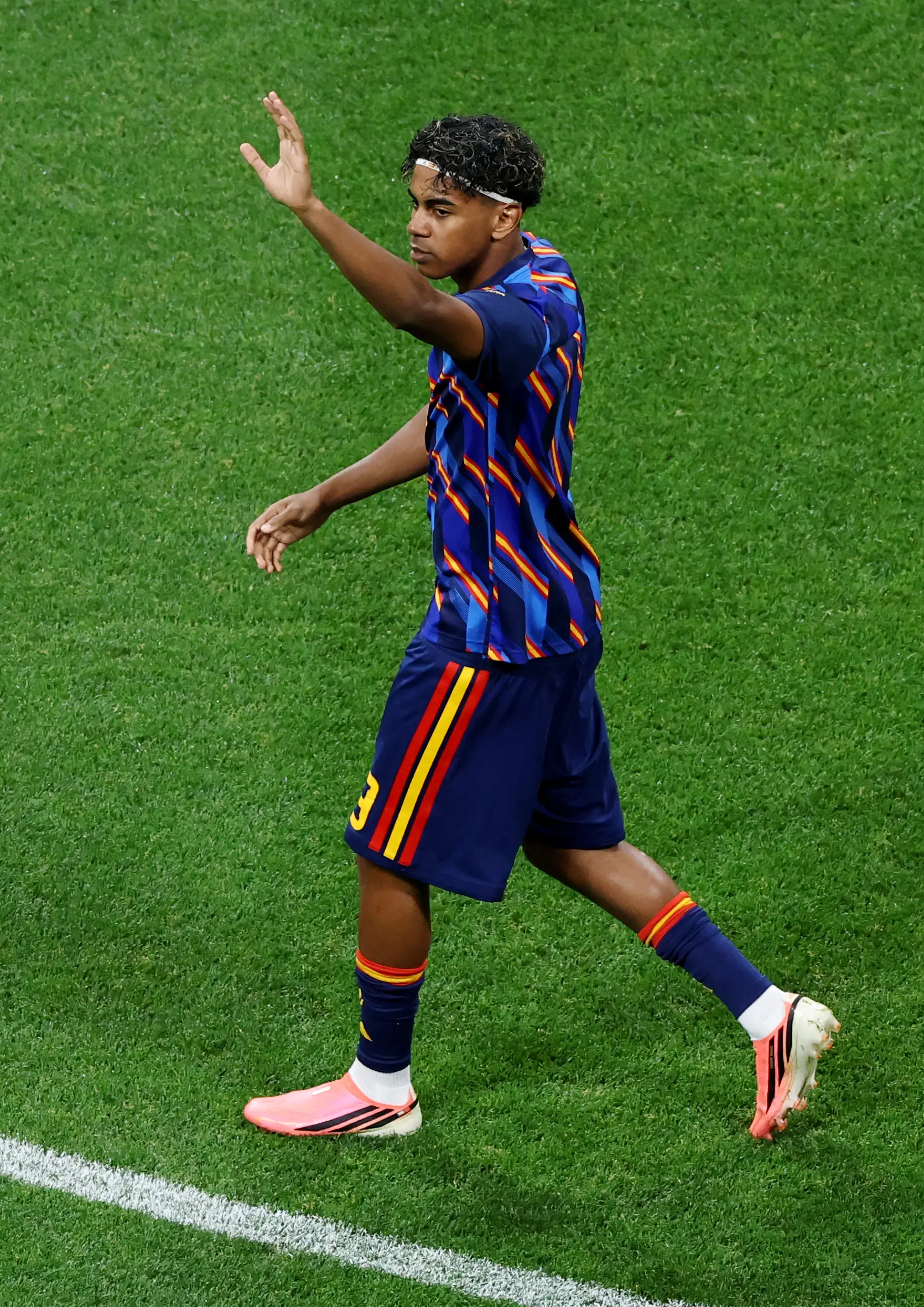 Lamine Yamal had the flags on his Adidas boots. Image: Getty