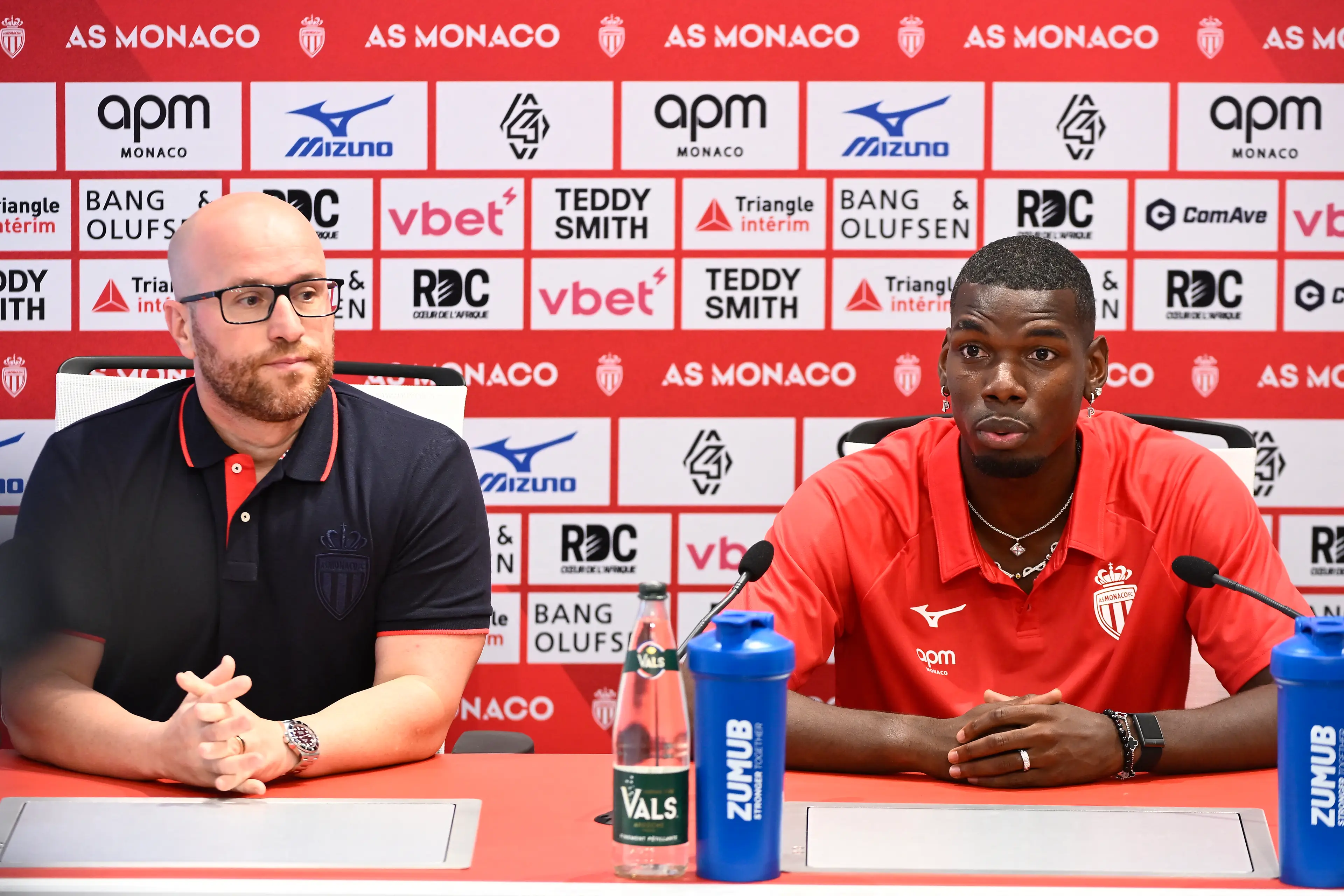 Monaco General Director Thiago Scuro with Pogba / Photo by FREDERIC DIDES/AFP via Getty Images