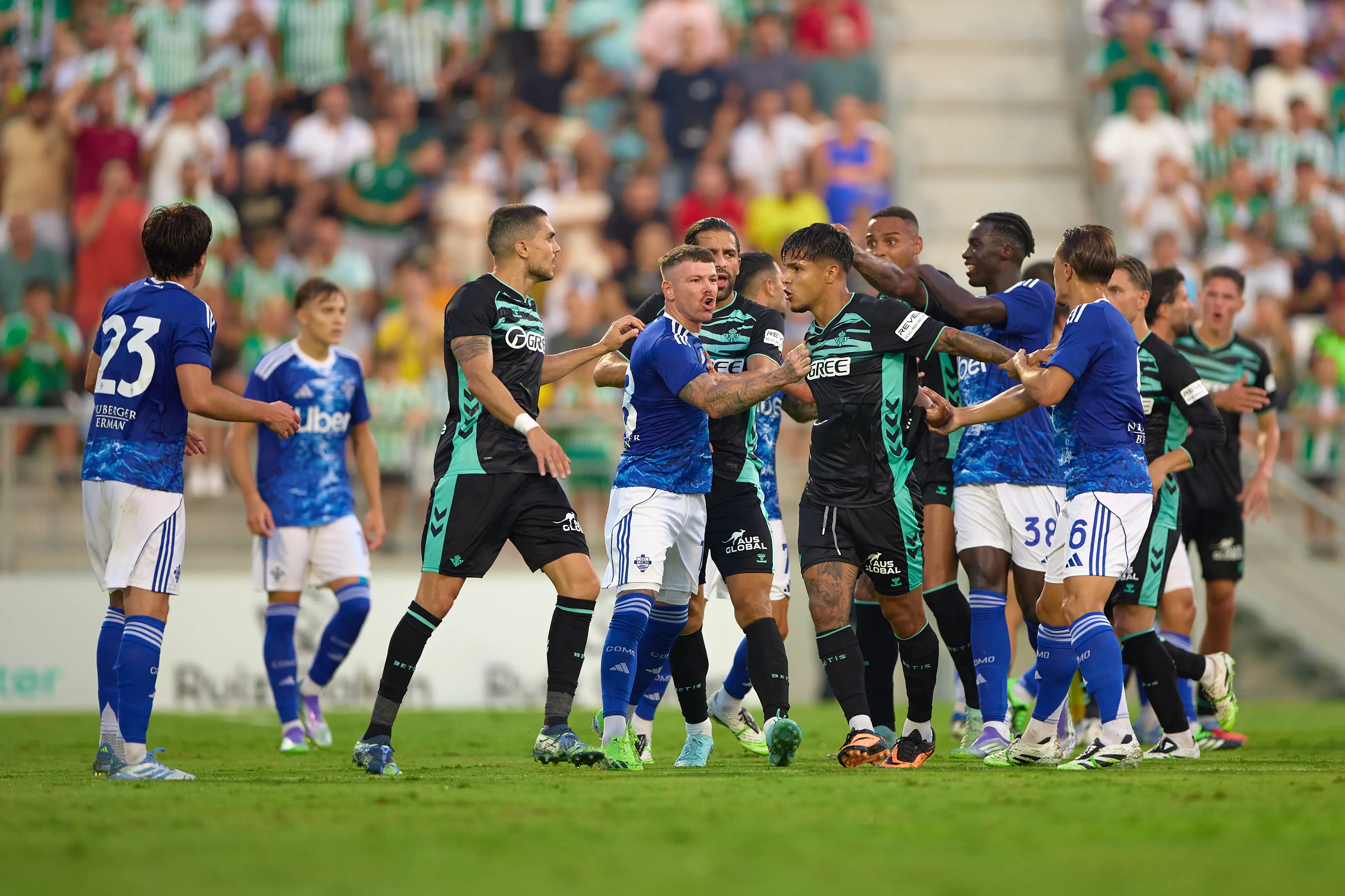 Real Betis and Como's game was anything but a friendly. Image: Getty