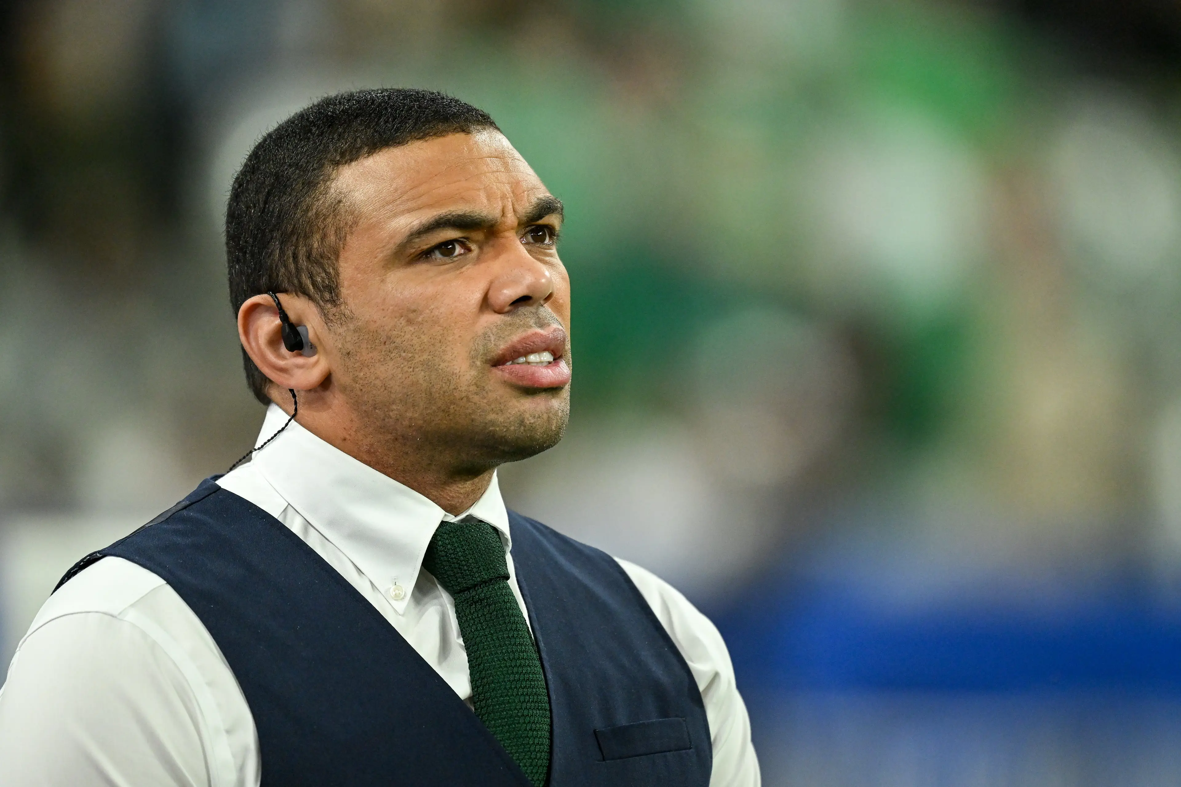 Former South African rugby player Bryan Habana on the side lines before the 2023 Rugby World Cup Pool B match between South Africa and Ireland (Getty Images)
