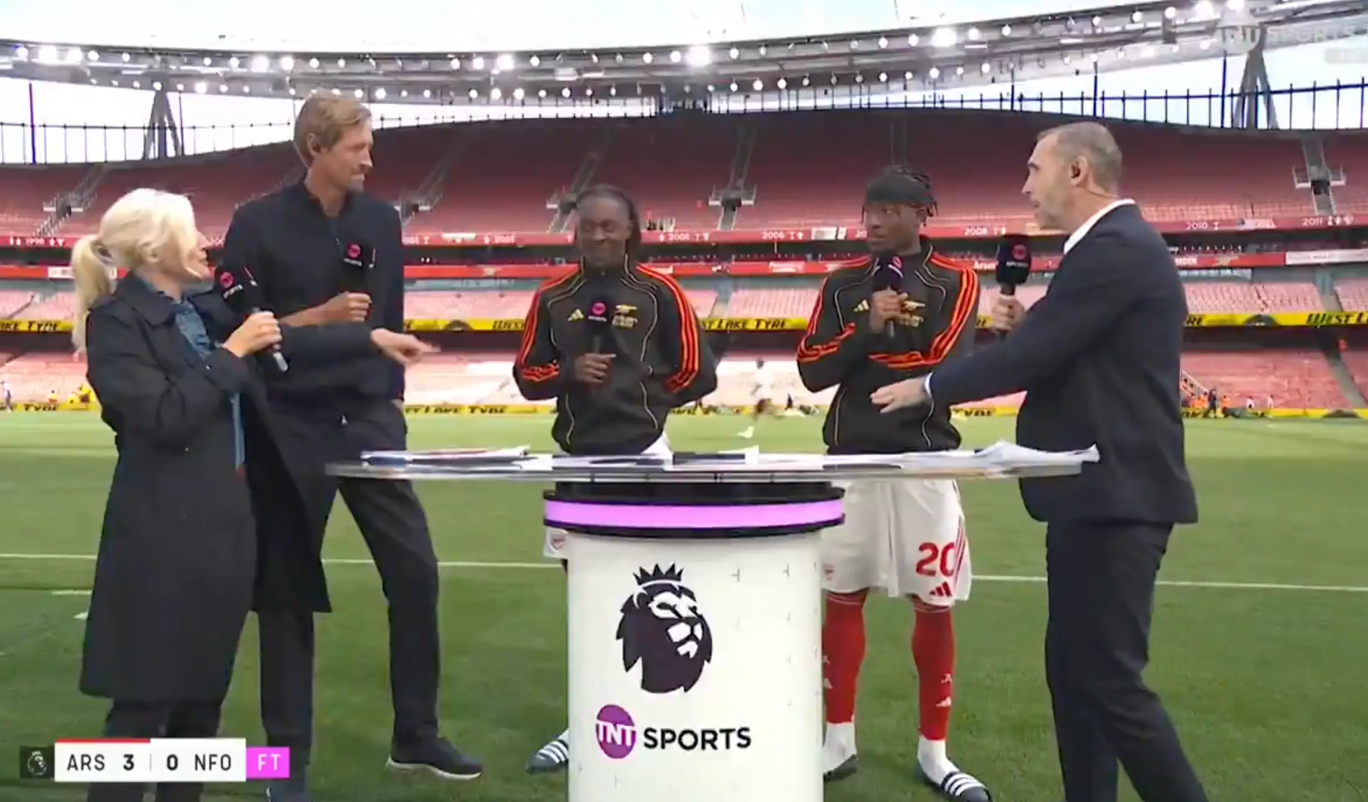 Keown was criticised for the question. Image credit: TNT Sports