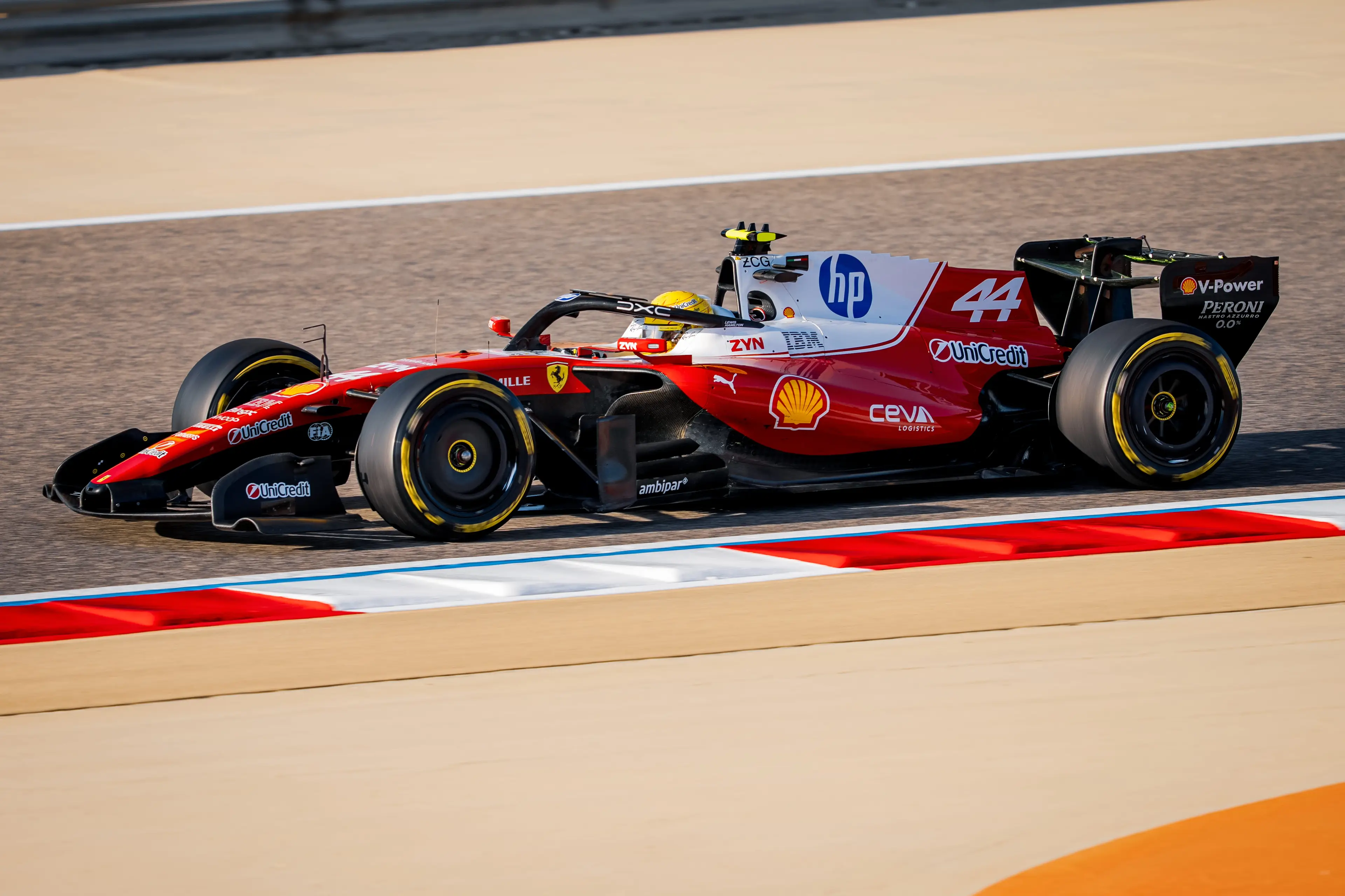 Hamilton completed 78 laps for Ferrari on day two (Image: Getty)