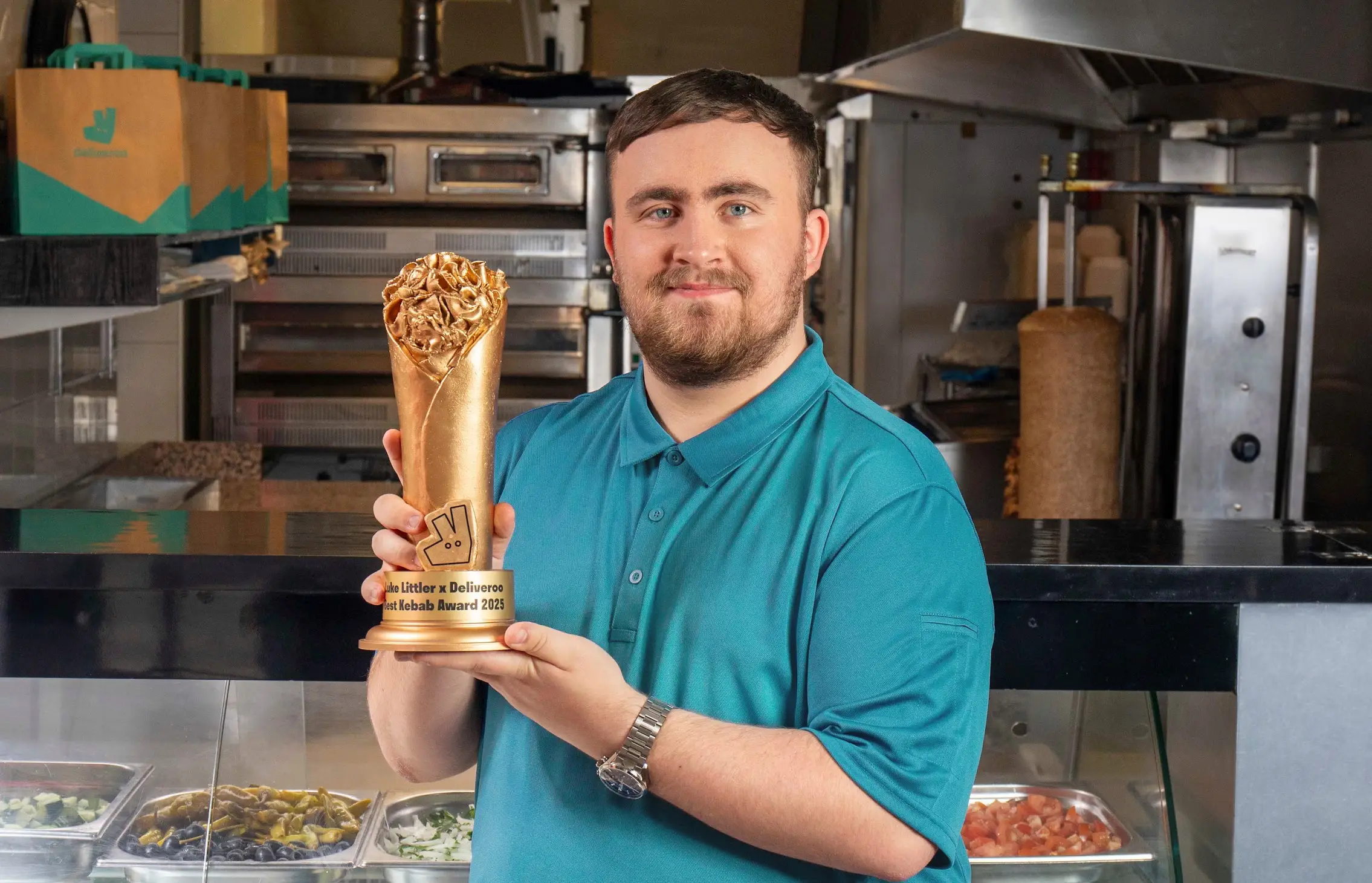 Luke Littler Luke Littler is re-launching the Best Kebab category for Deliveroo’s 2025 Restaurant Awards. Image: Deliveroo
