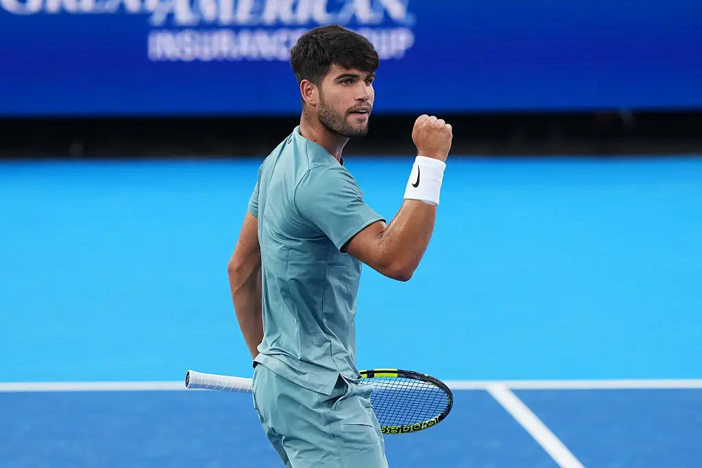 Carlos Alcaraz in action at the Cincinnati Open (Credit:Getty)