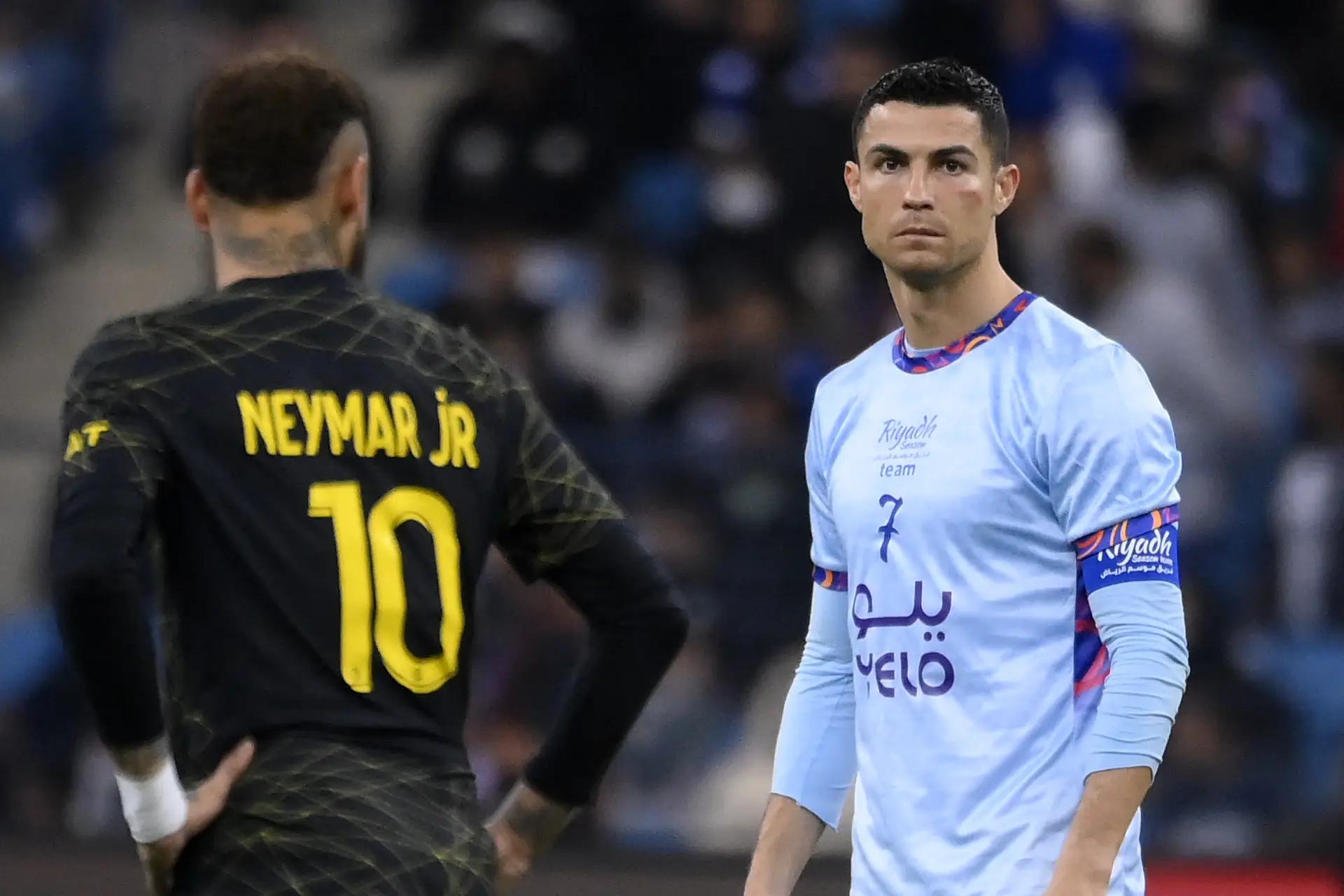 Cristiano Ronaldo and Neymar in action against each other. Image: Getty 