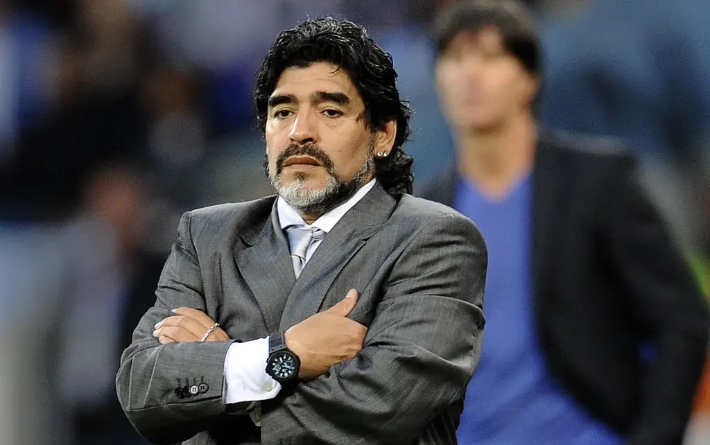 Diego Maradona (pictured at the 2010 World Cup) died in November 2020 at the age of 60 (Image: Getty)