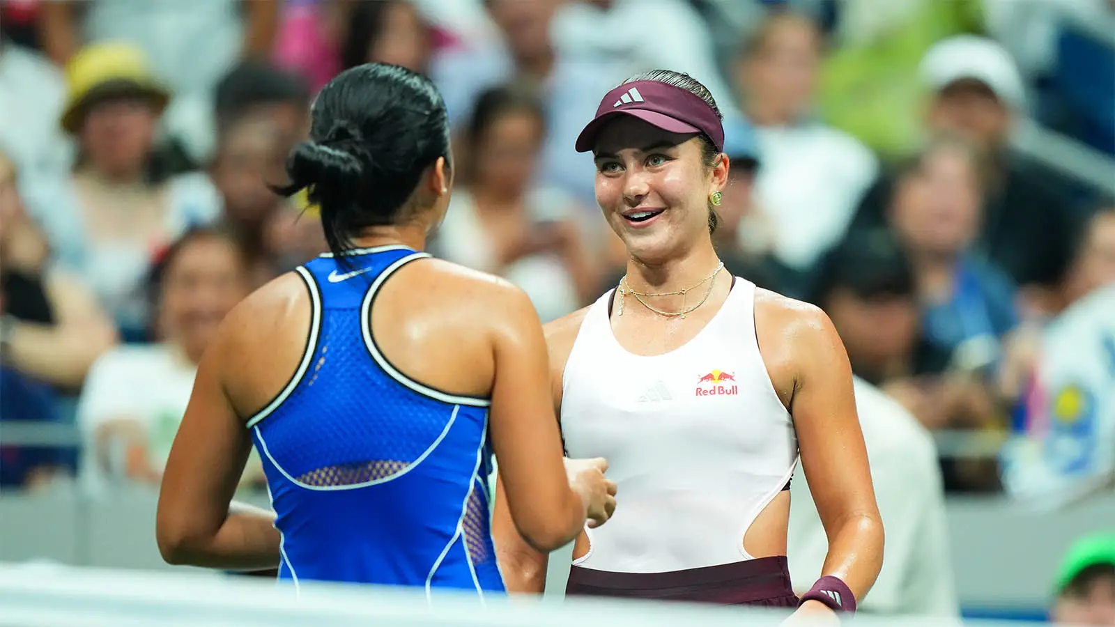 Eala and Jovic played at the 'Stars of the Open' exhibition event on Thursday evening (Image: Getty)