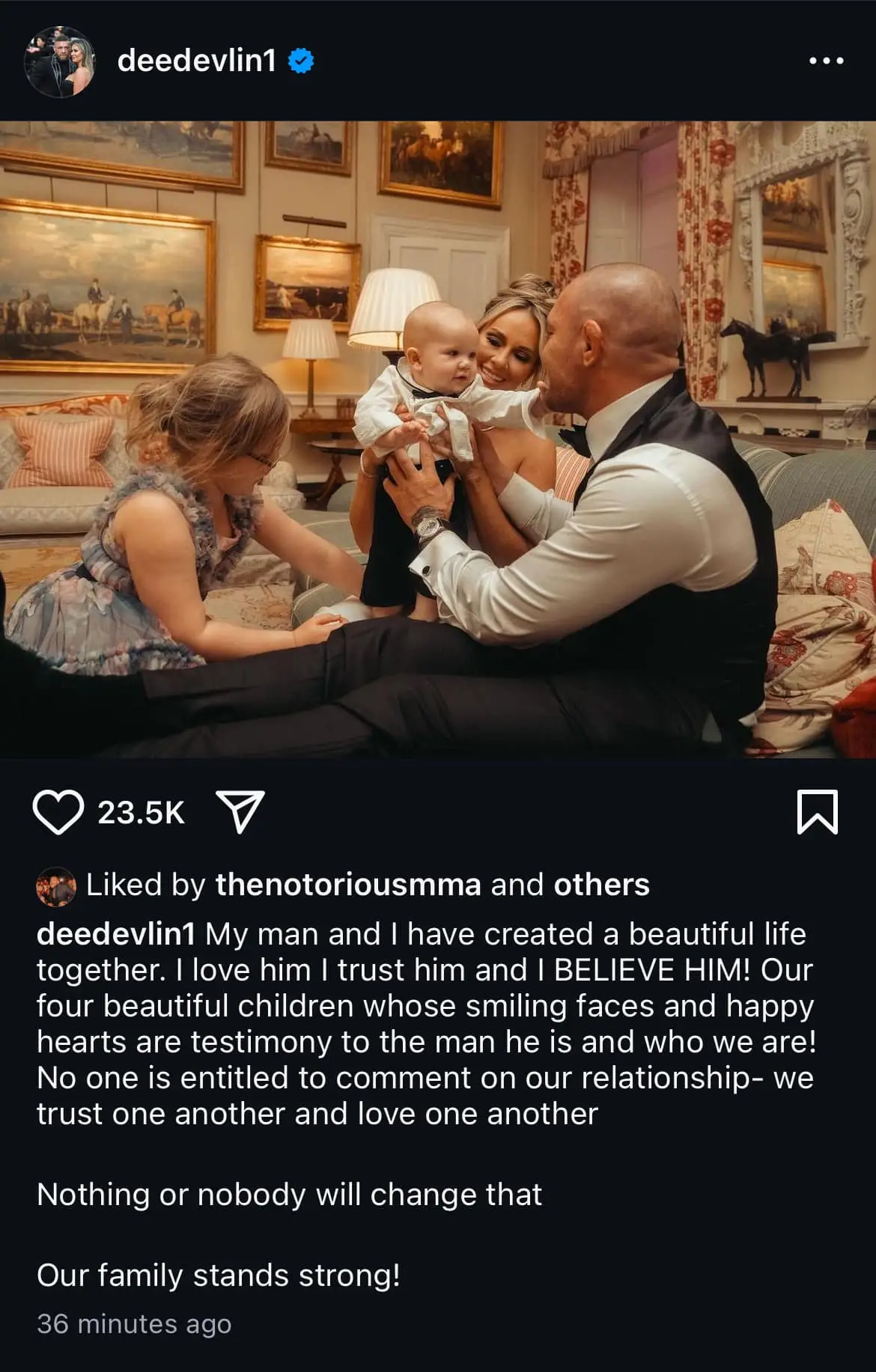 Conor McGregor's fiancee Dee Devlin broke her silence on Instagram. Image: Instagram/@deedevlin