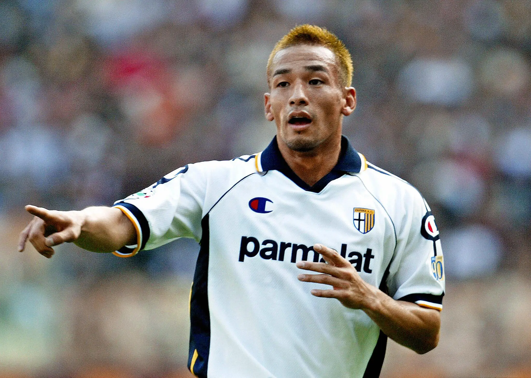 Parma's Japanese midfielder Hidetoshi Nakata gestures during his Serie A soccer match against AS Roma (Getty Images)