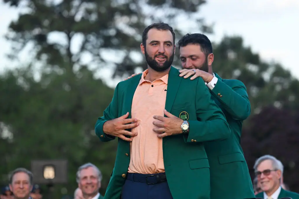 Scottie Scheffler is the favourite to win the Masters this year, having won it previously in 2024 and 2022. (Image: Getty)