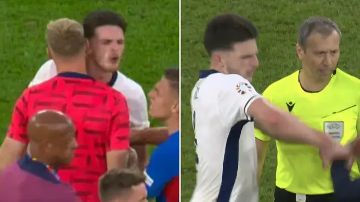 Lip reader reveals exactly what Declan Rice said to Slovakia manager after dramatic England win