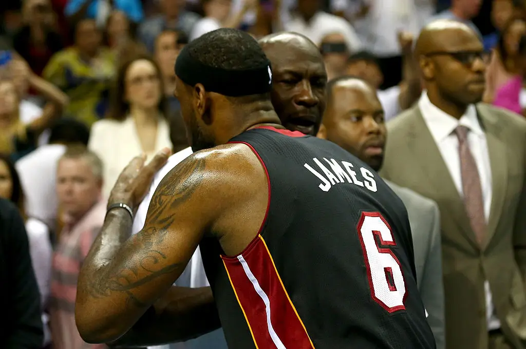 Michael Jordan and LeBron James pictured in 2014 (Image: Getty)