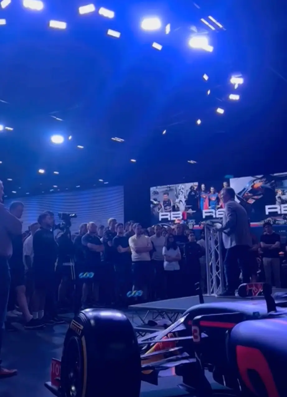 Horner addresses his former employers as he delivers emotional speech. Image credit: Sky Sports