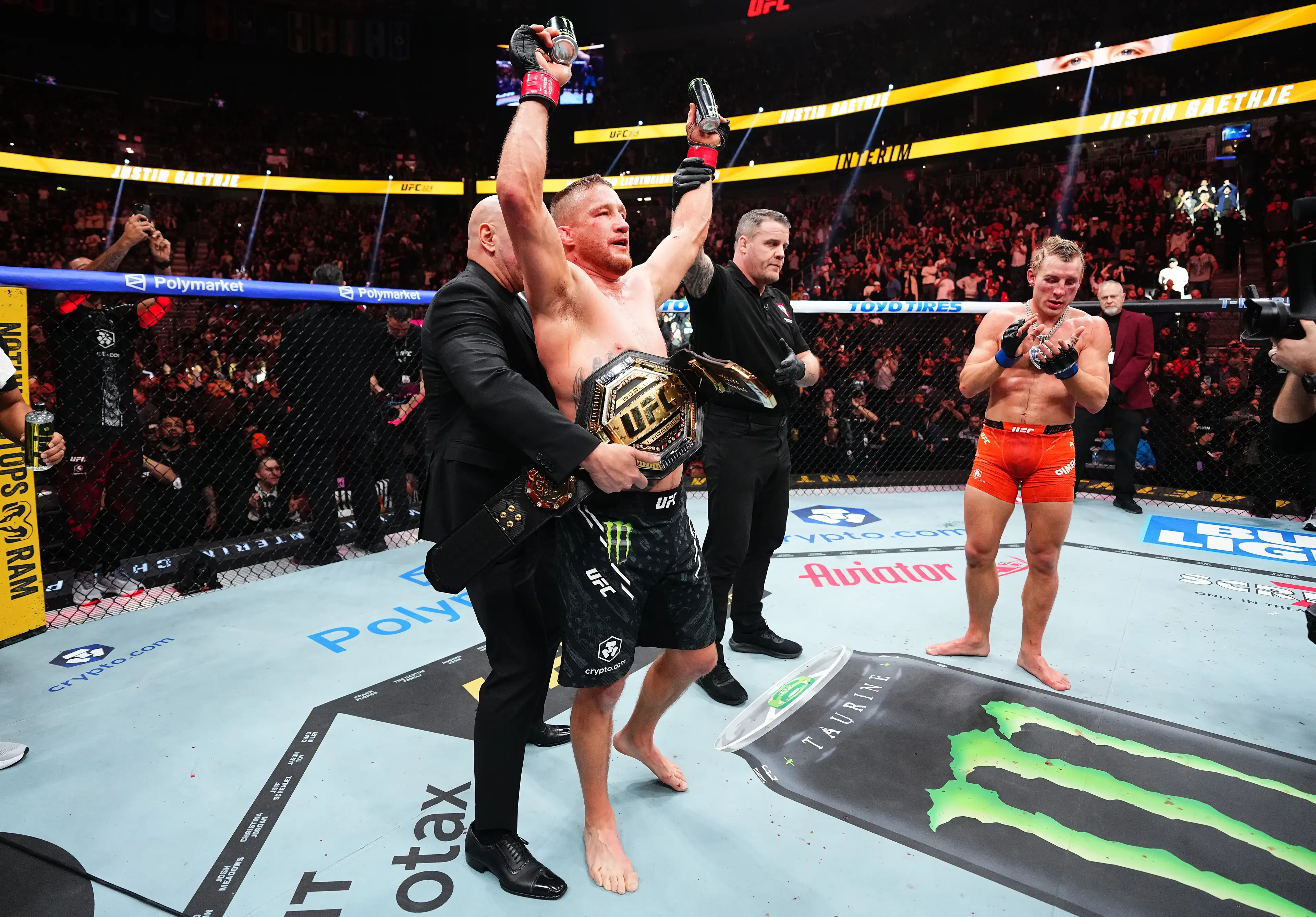 Justin Gaethje vs Paddy Pimblett won Fight Of The Night. Image credit: Getty