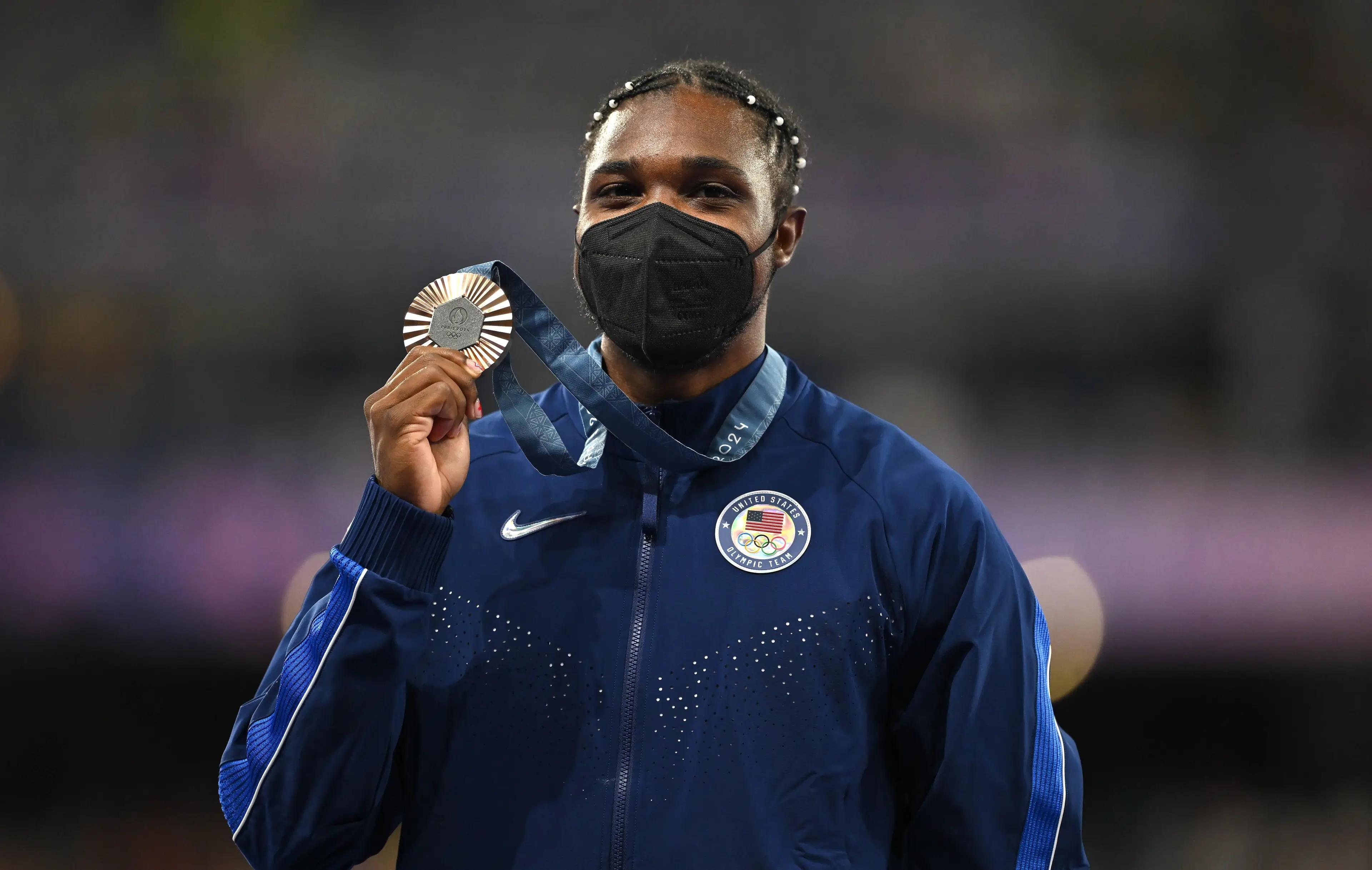Noah Lyles took 200m bronze in Paris. Image: Brendan Moran / Contributor via Getty