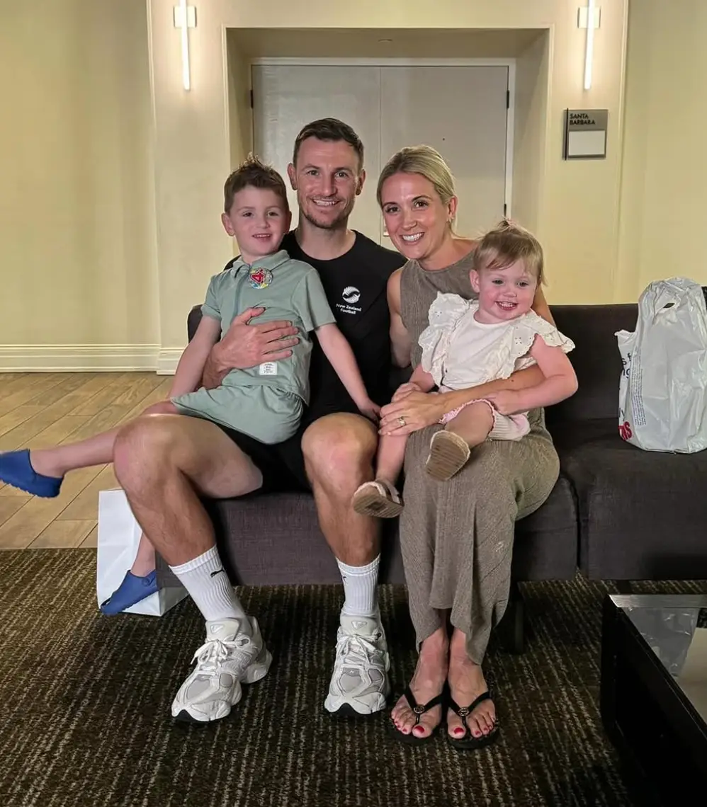 Tommy Smith and his family, who are supporting him at the World Cup. Image credit: Instagram/tommysmith1990